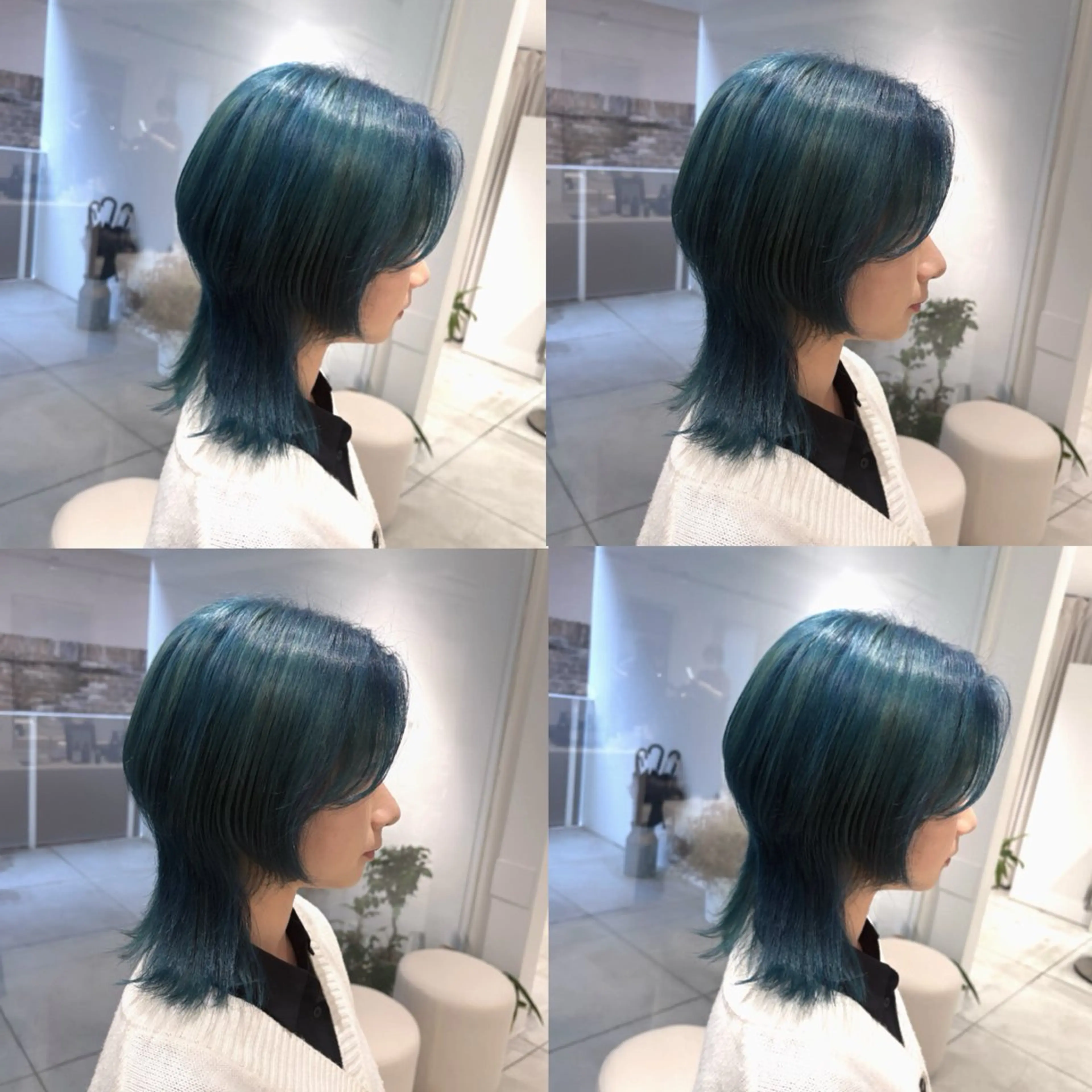 セミロング カラー アクアカラー ブリーチ ブルーカラー ダブルカラー ハイトーンカラー ヘアカラー トリートメント ヘッドスパ ヘアセット カジュアルを女っぽく 𝗮𝘆𝗮𝗰𝗼のヘアスタイル