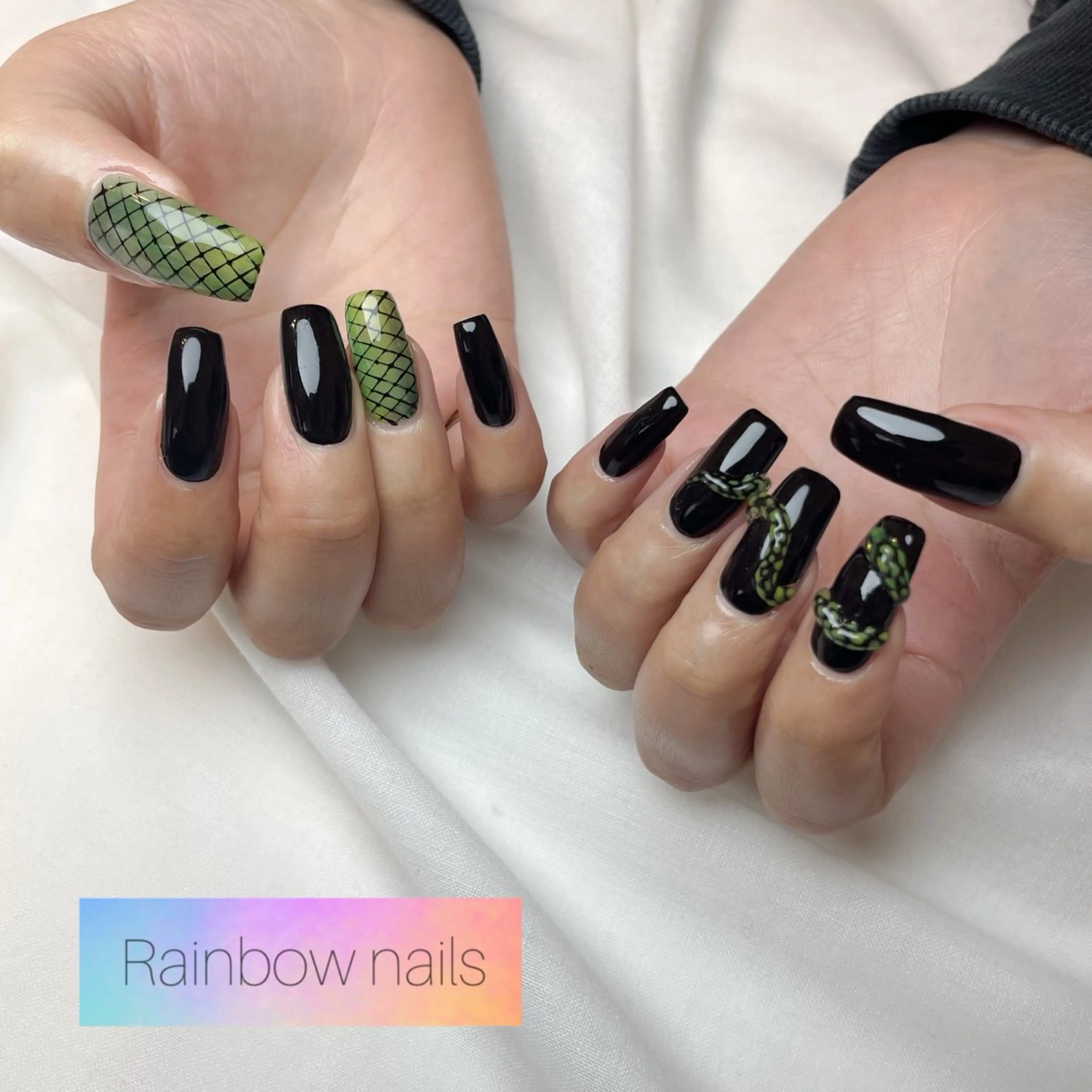 ネイル Rainbow nailsくろちゃんのネイルデザイン