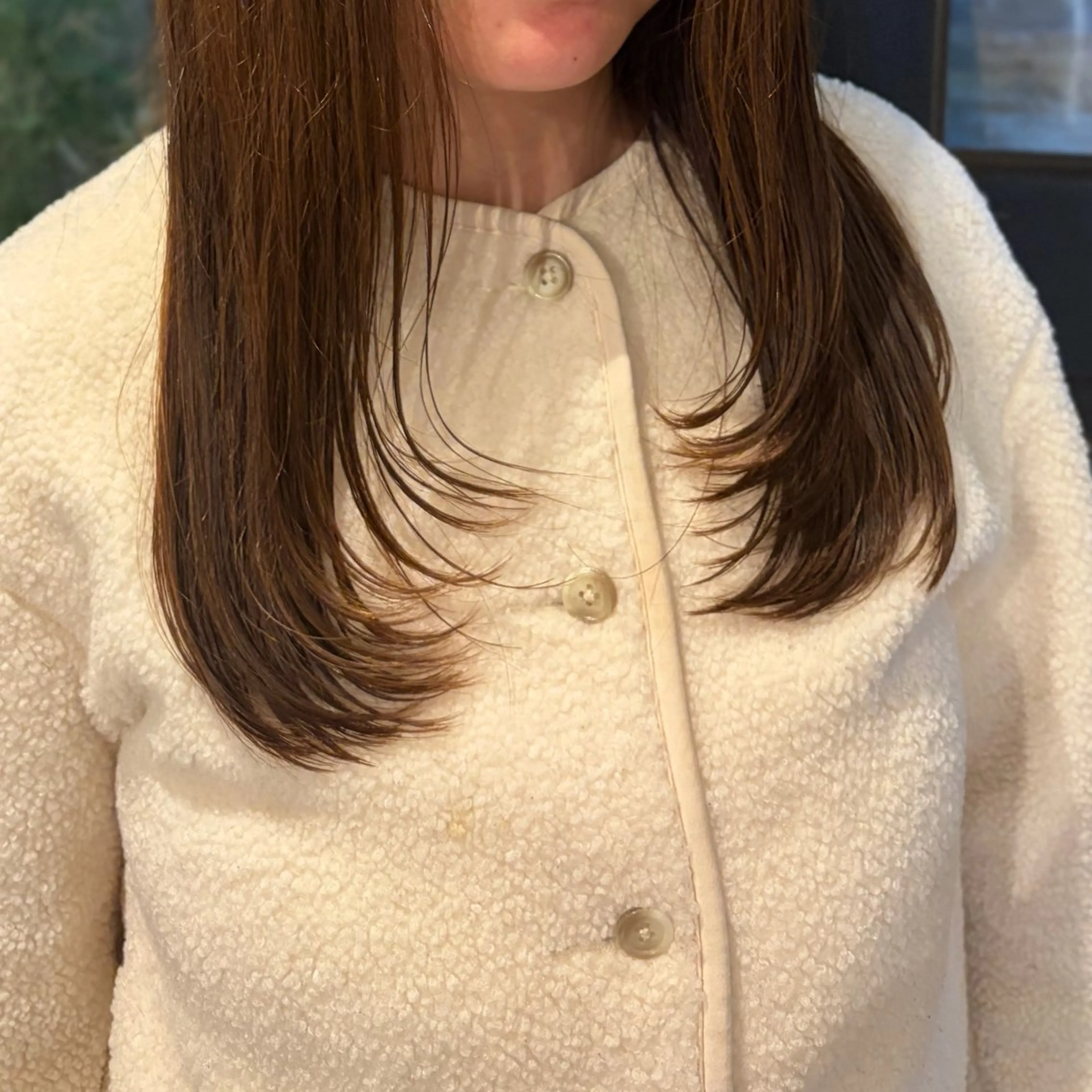 ロング 顔周りカット レイヤーカット 杉崎 朝佳のヘアスタイル