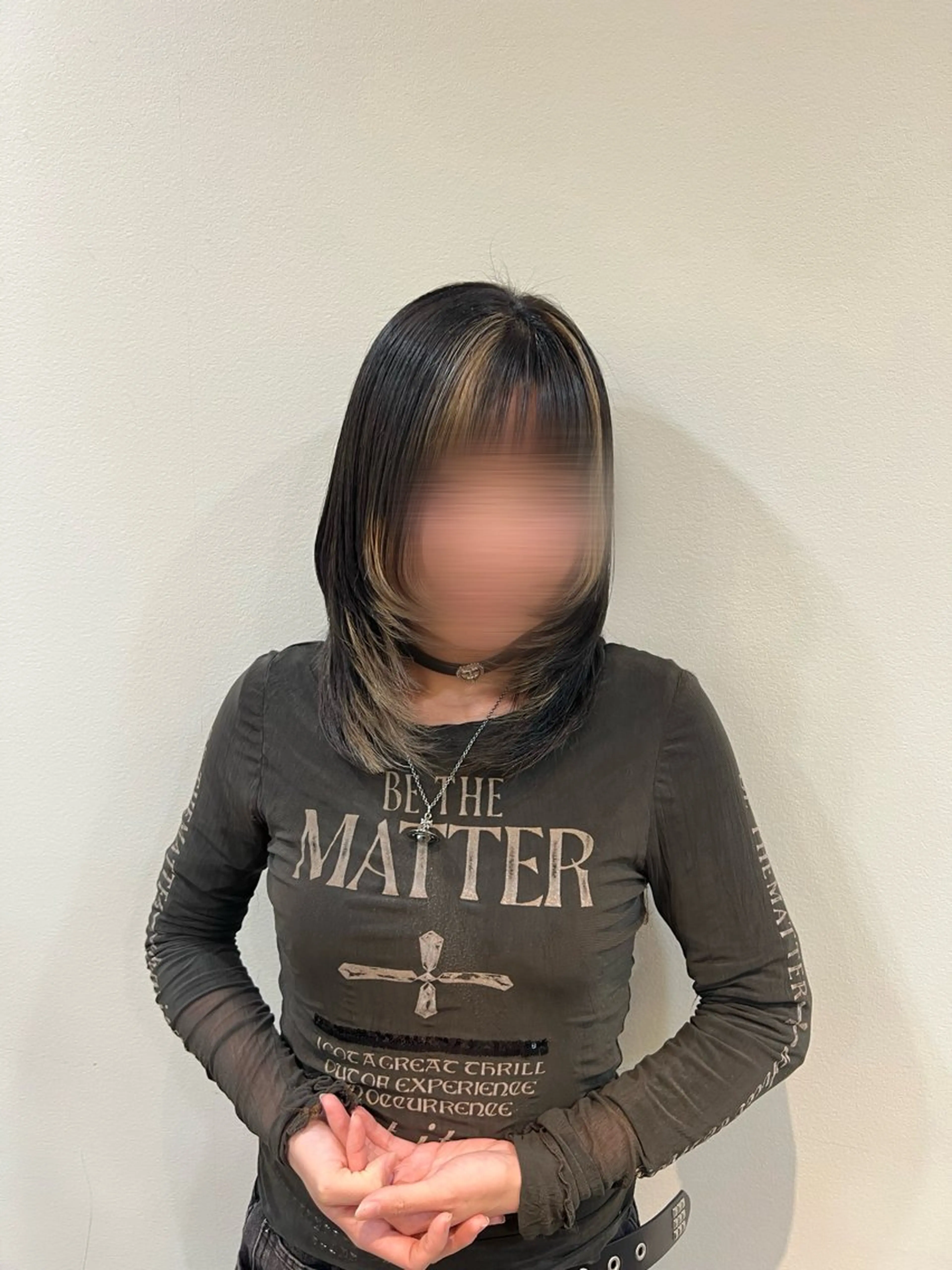 ミディアム カラー 顔周りカット ハイレイヤー レイヤーカット カット ヘアカラー hair&make first 山形所属・安部 流唯のヘアスタイル