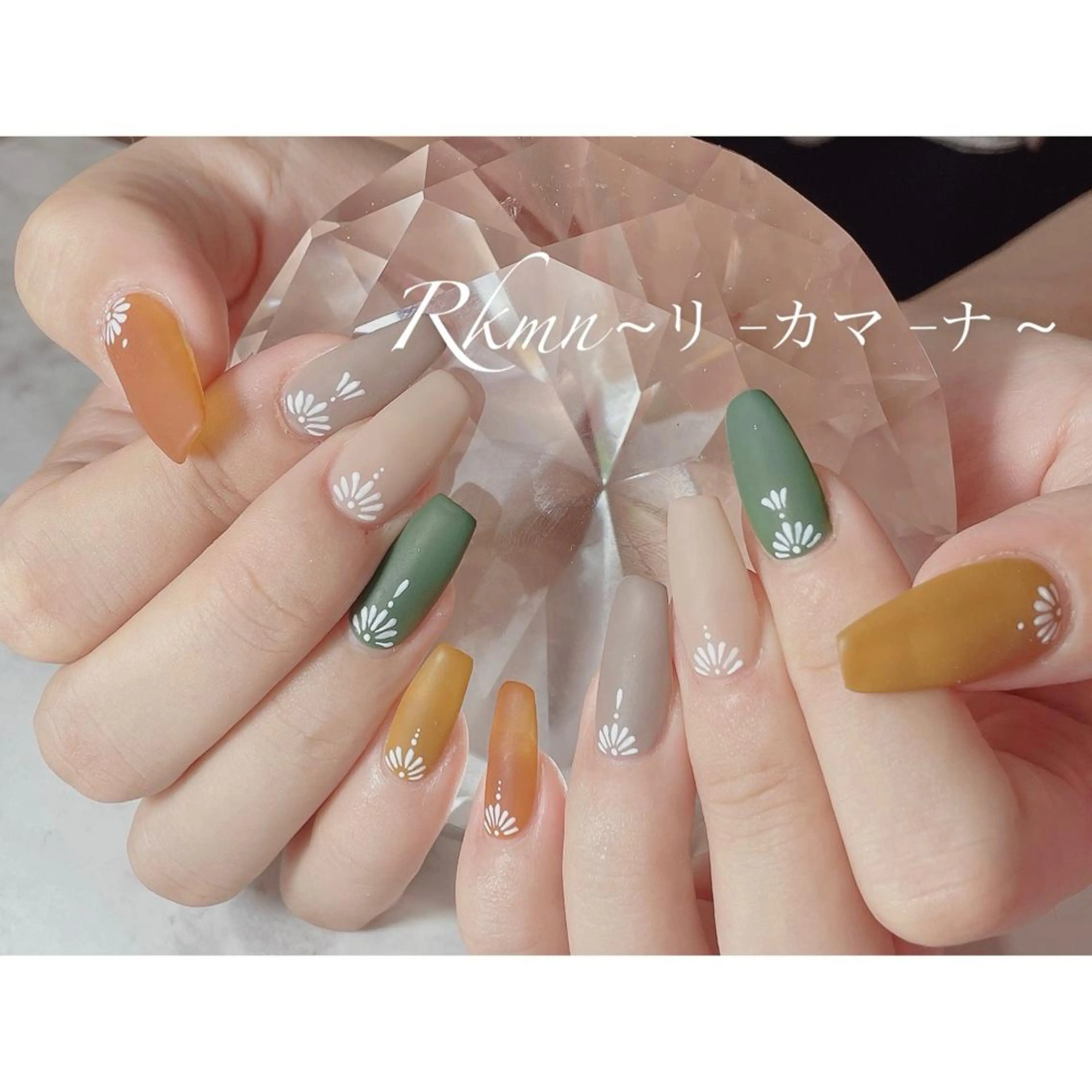 ネイル アートネイル マットネイル 春ネイル ハンドネイル フットネイル ハンドケア Rkmn ~リ-カマ-ナ~のネイルデザイン