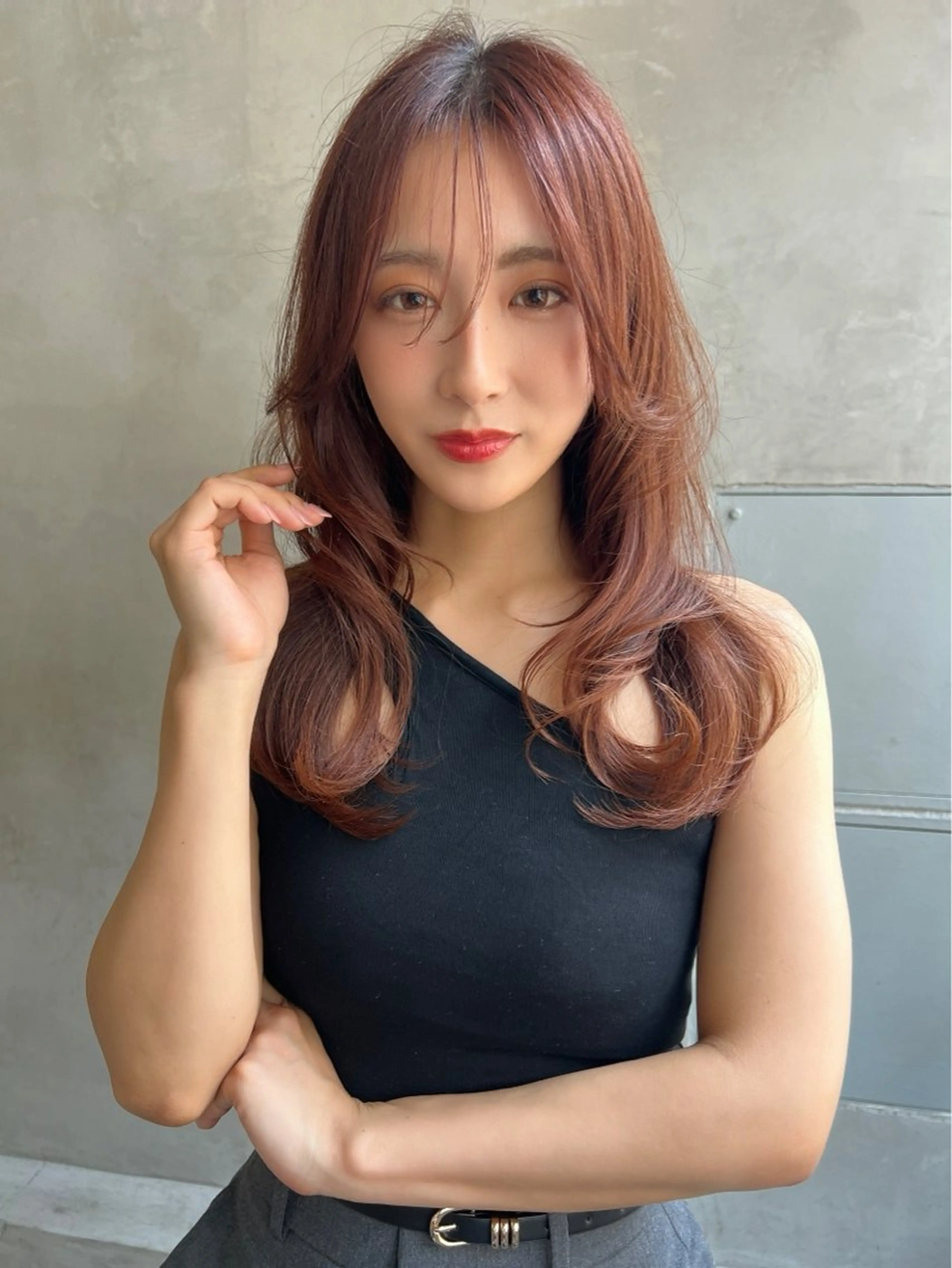 セミロング カラー Ameri所属・艶髪／韓国ヘア🎀 Kanon︎︎⁺.のヘアスタイル