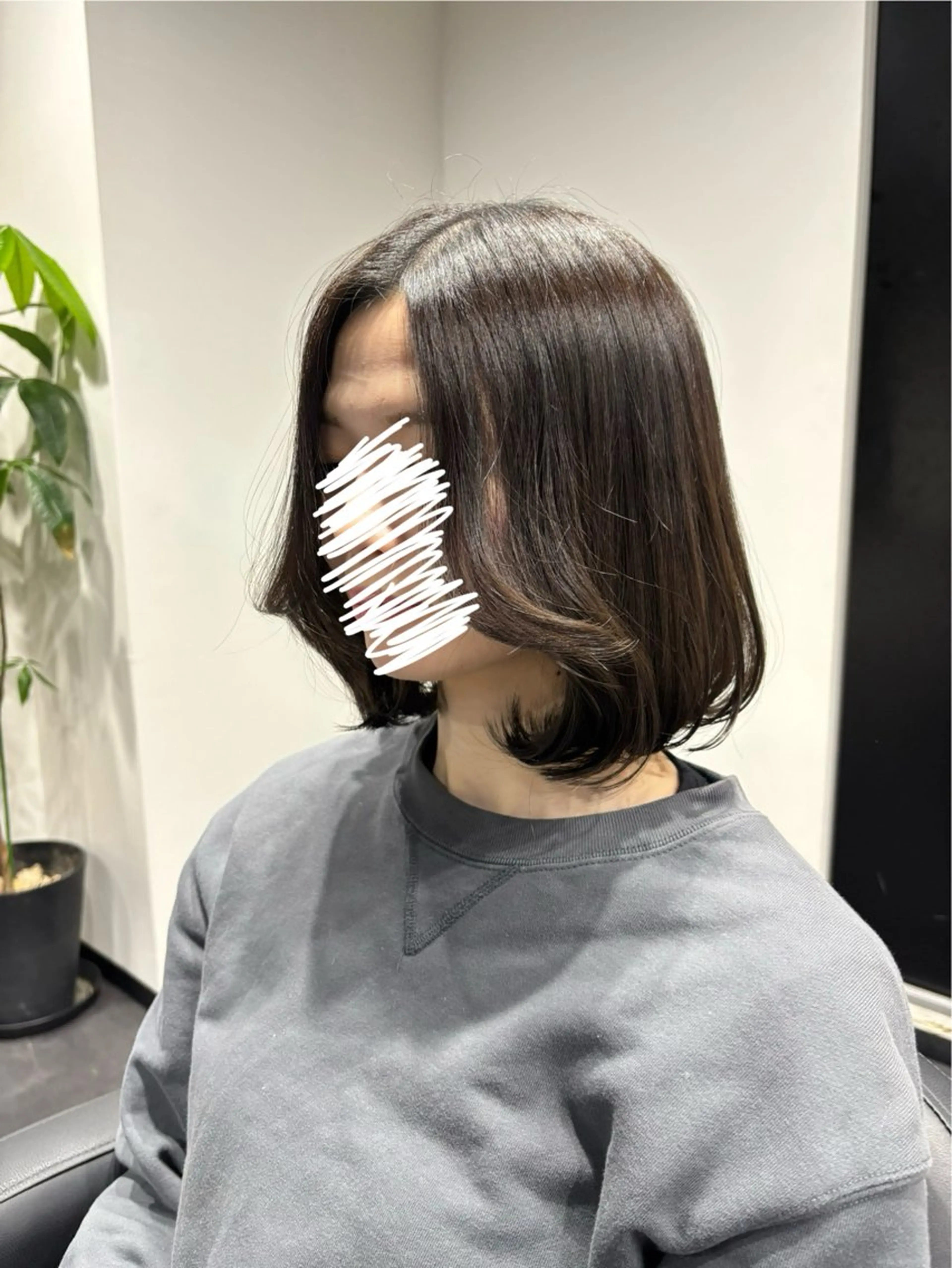 ミディアム ボブ 韓国風ヘア 福島 菜摘のヘアスタイル