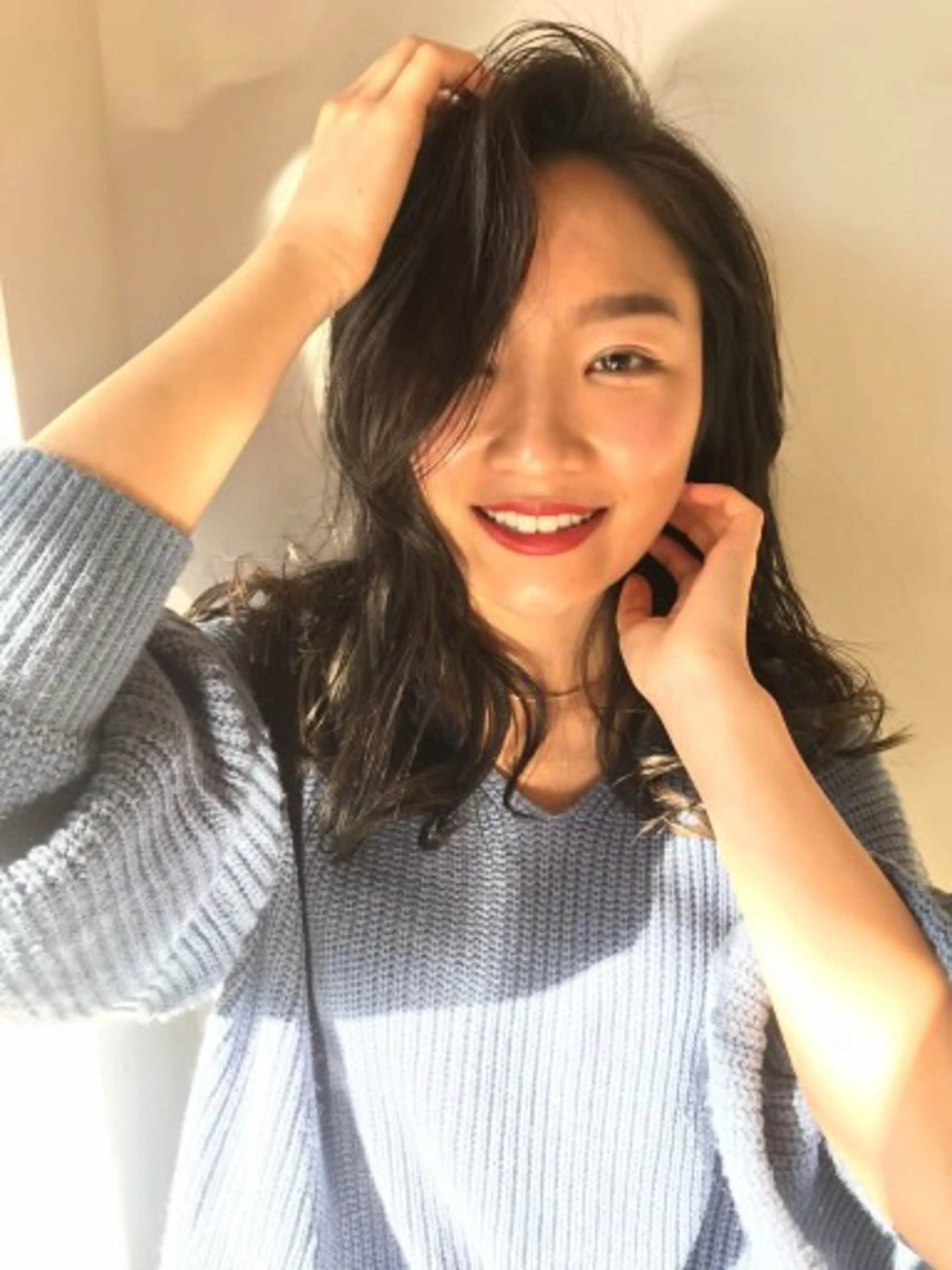 ミディアム カラー パーマ カット トリートメント ヘッドスパ HARUKI💐笹塚 インナーカラーのヘアスタイル