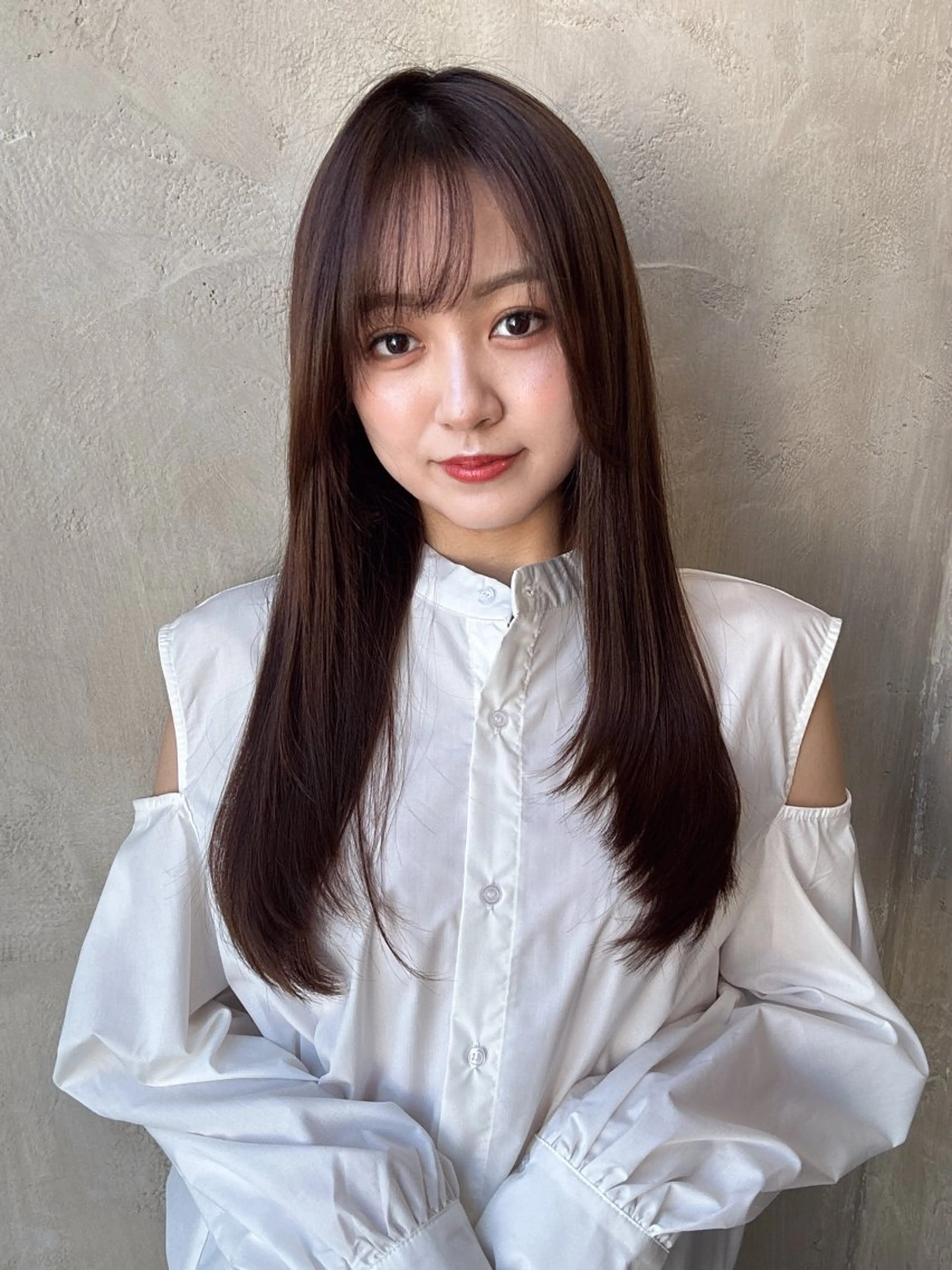 ロング カット ヘアカラー トリートメント 新宿✨顔周りカット 韓国ヘア/坂本亜裟海のヘアスタイル