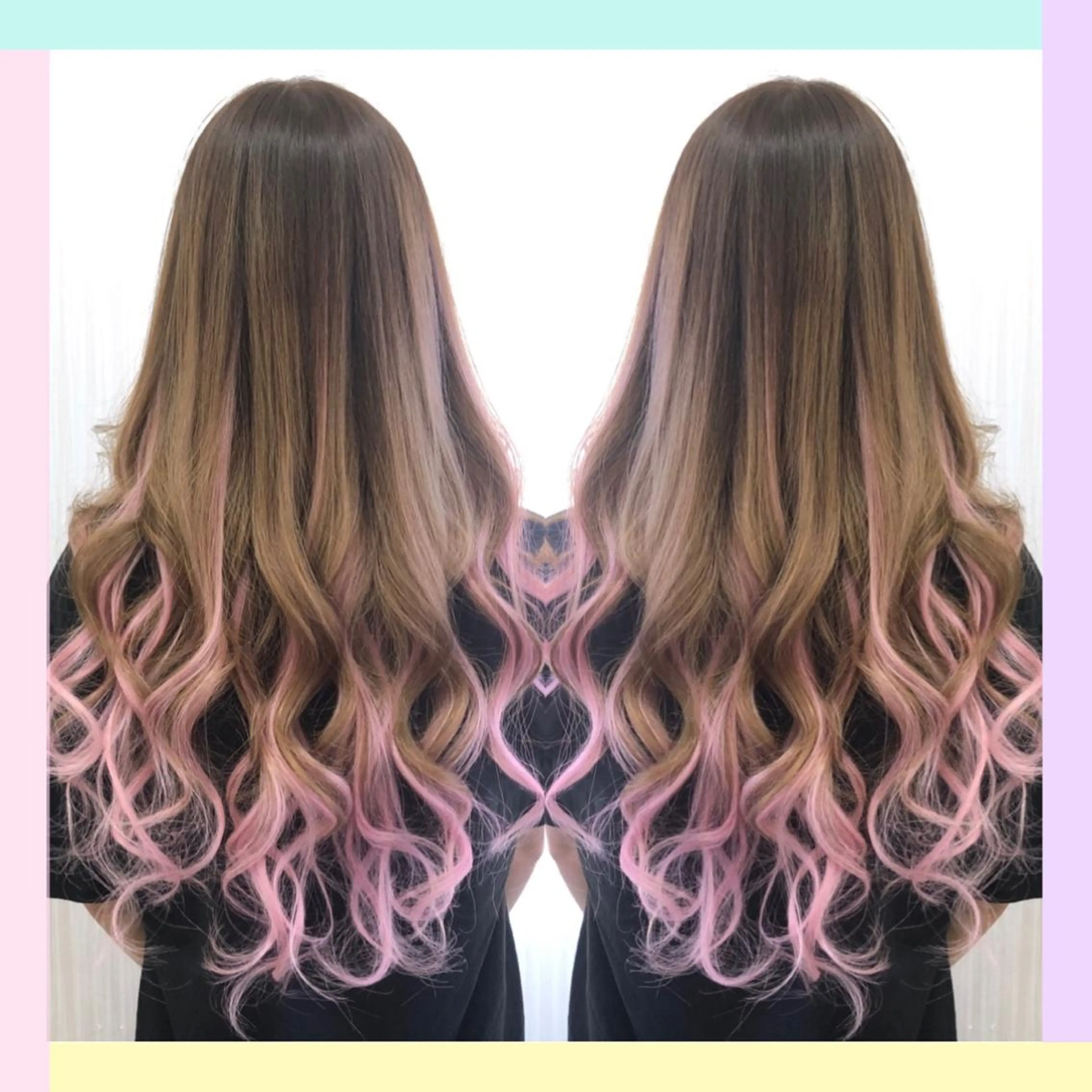 ロング カラー カット ヘアカラー エクステ れん/ハイトーン /エクステ/韓国風のヘアスタイル