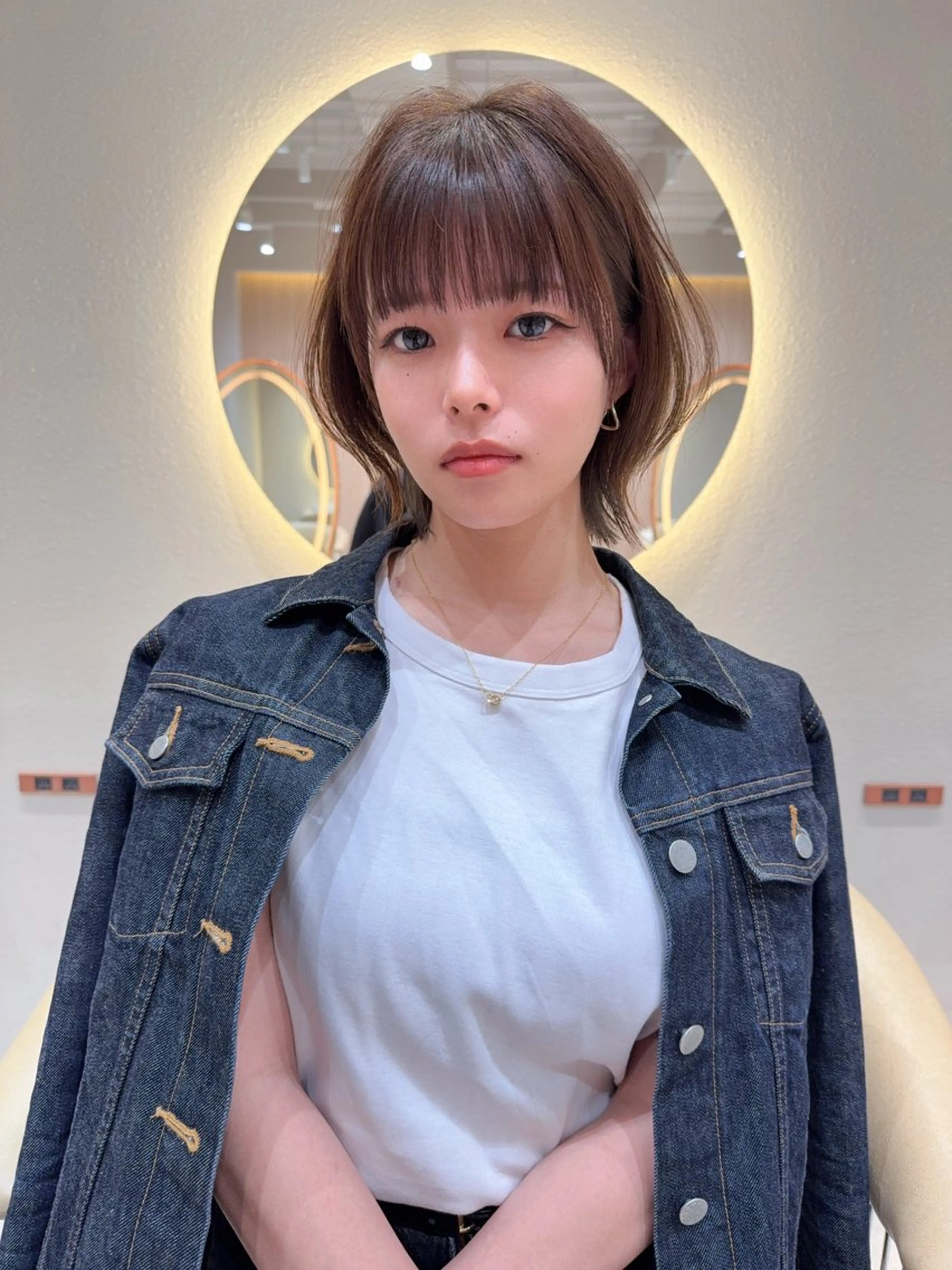 ミディアム カラー カット ヘアカラー トリートメント レイヤー❣️縮毛矯正 川村利幸のヘアスタイル