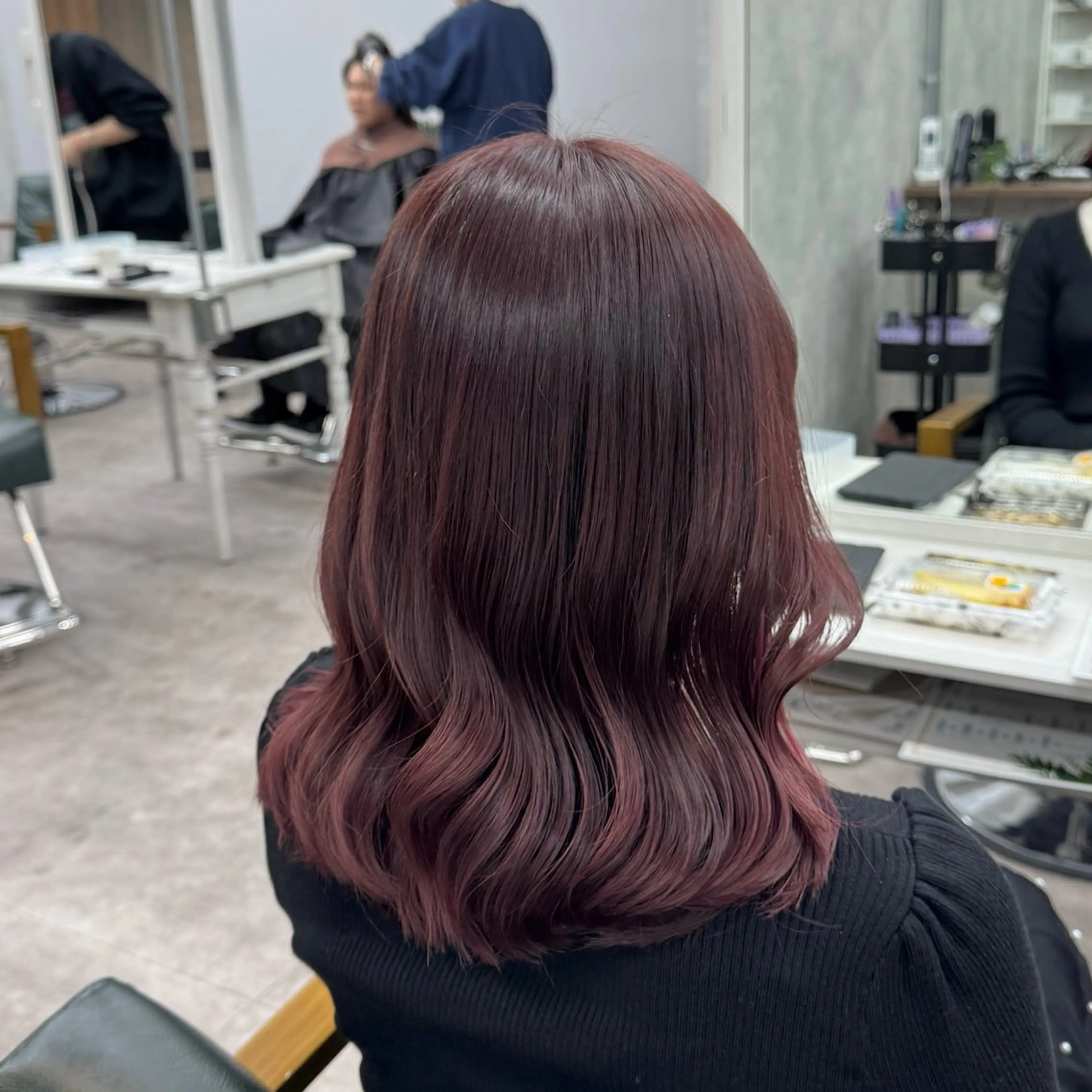 ミディアム カラー カット ヘアカラー JUNSHIN🦋 ヘアセット／カラーのヘアスタイル