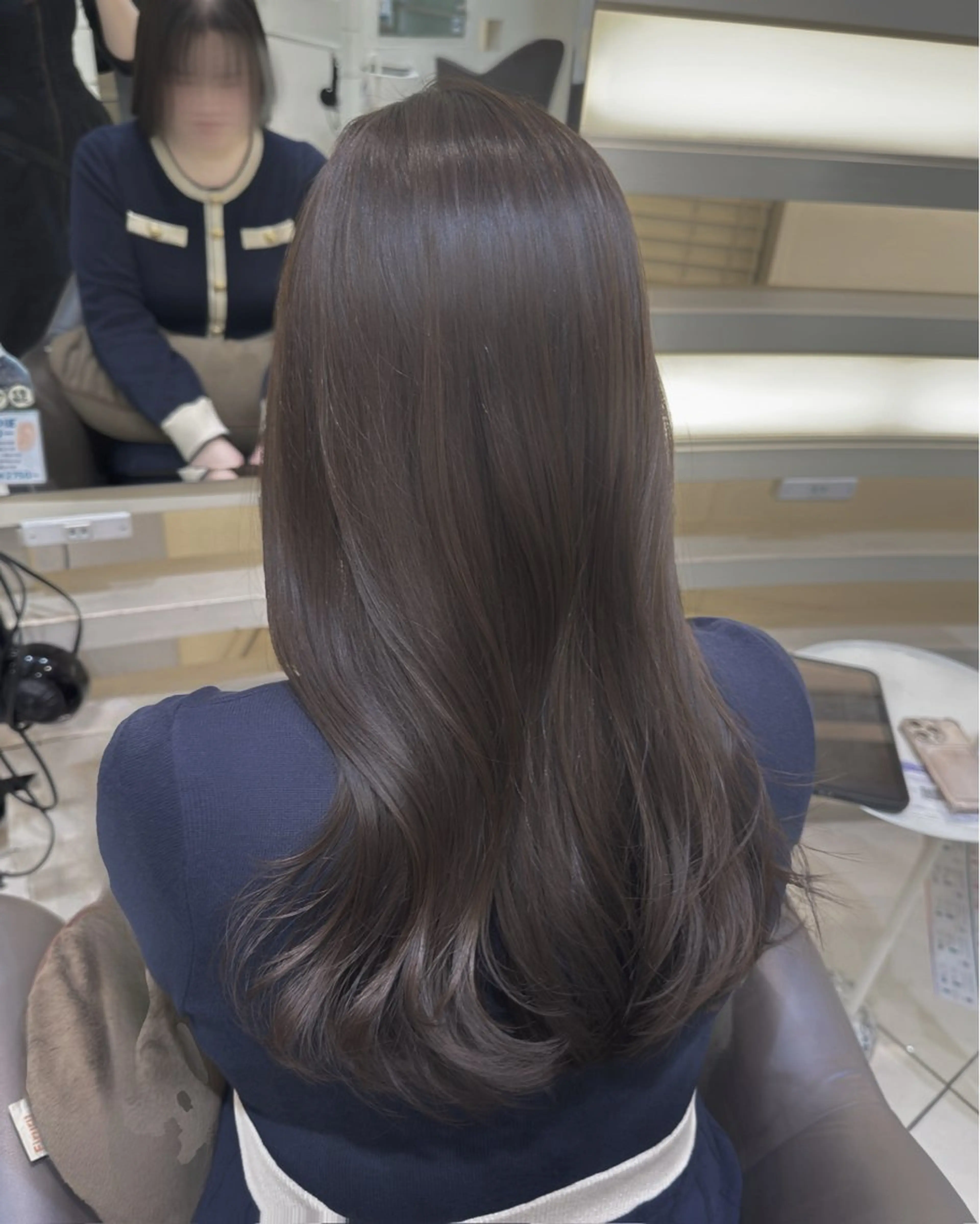 ロング カット ヘアカラー トリートメント 🫧オリーブ/赤み消 し/暗髪🫧野本麗奈のヘアスタイル