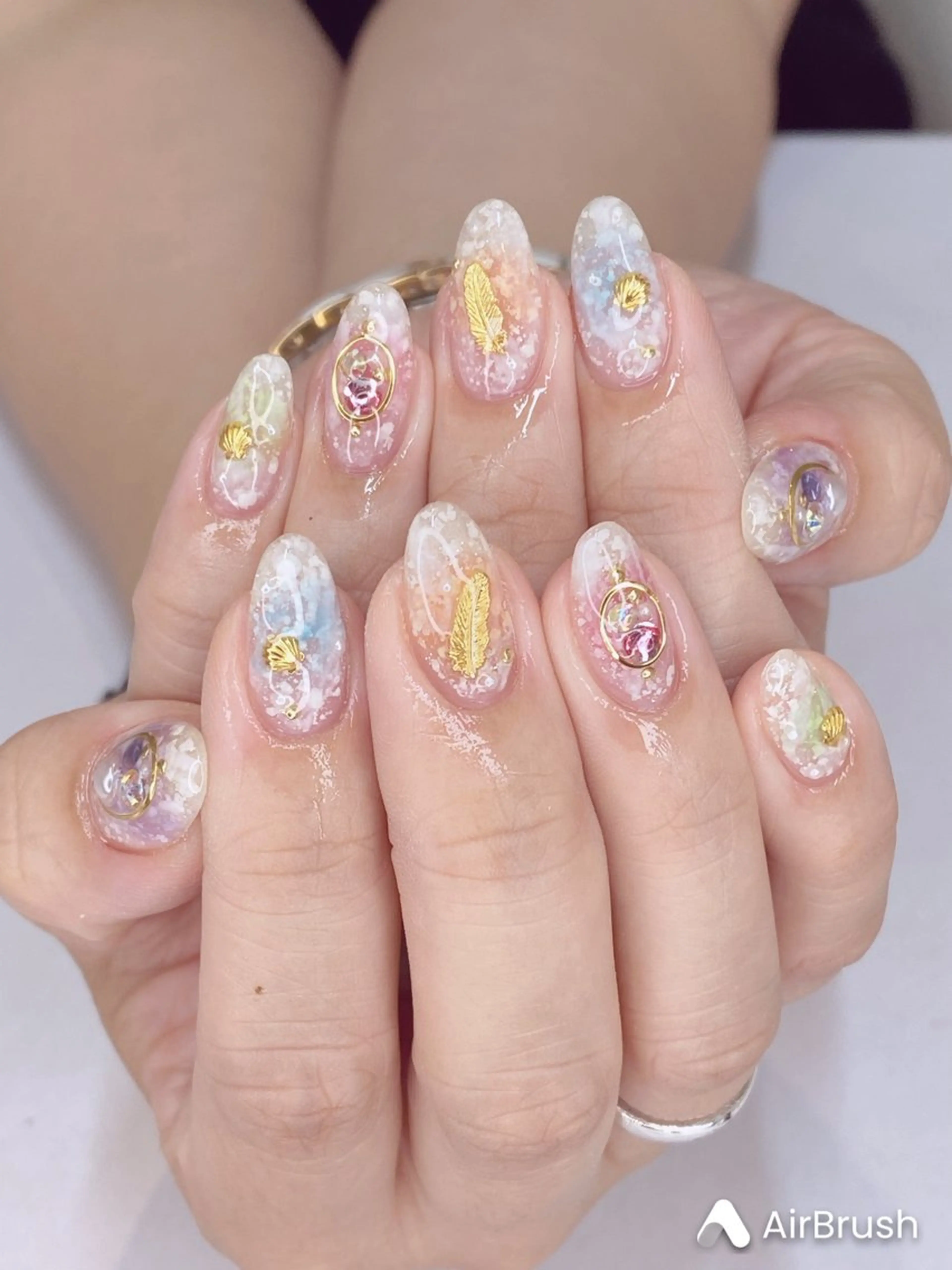 ネイル アニマル柄 アートネイル オーロラネイル 桜ネイル クリアネイル Ｎail Ｓalon ertiのネイルデザイン