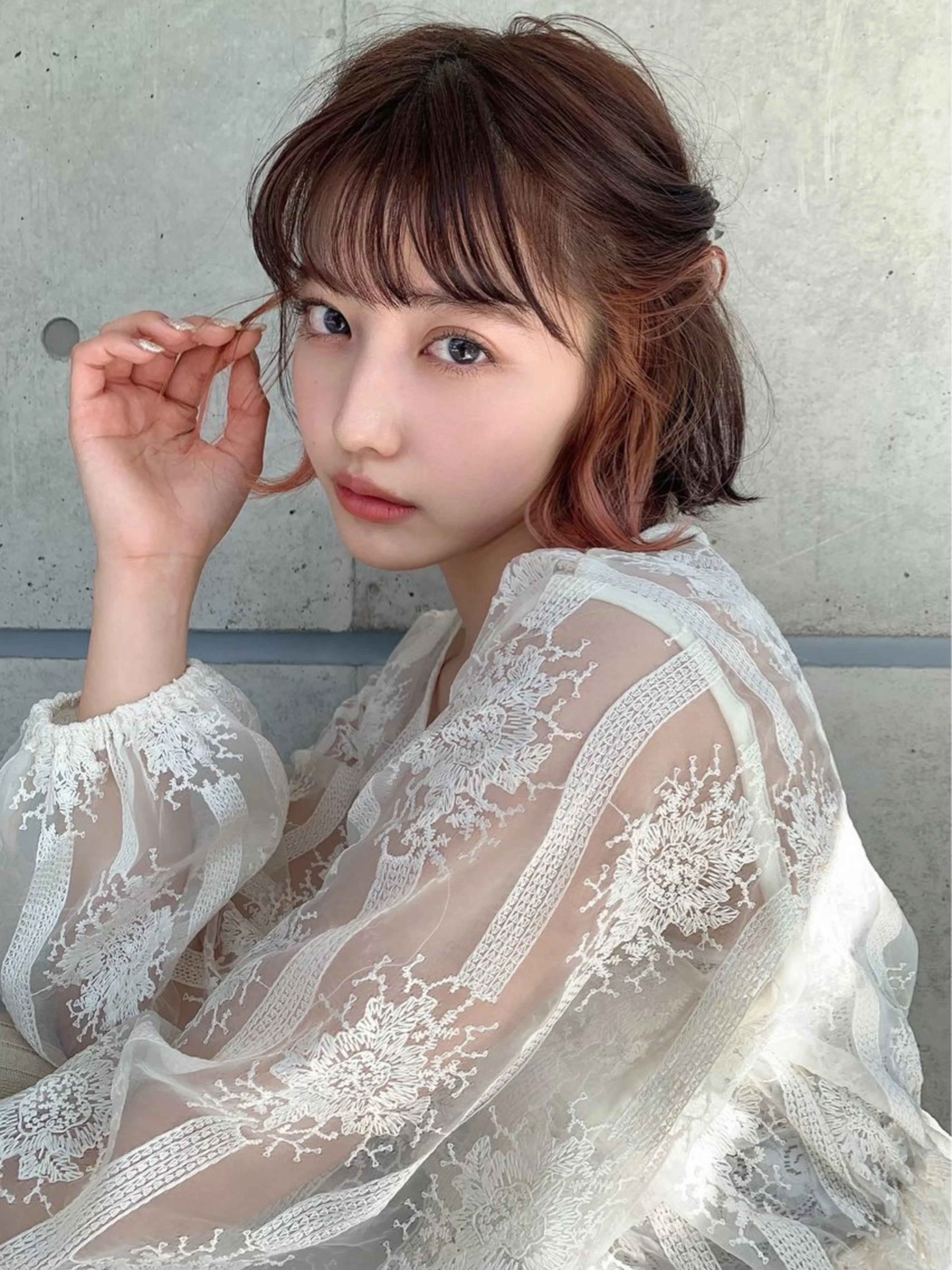 ミディアム カラー ヘアカラー トリートメント ヘッドスパ ヘアセット ❄️THEATER 透明感カラー❄️のヘアスタイル