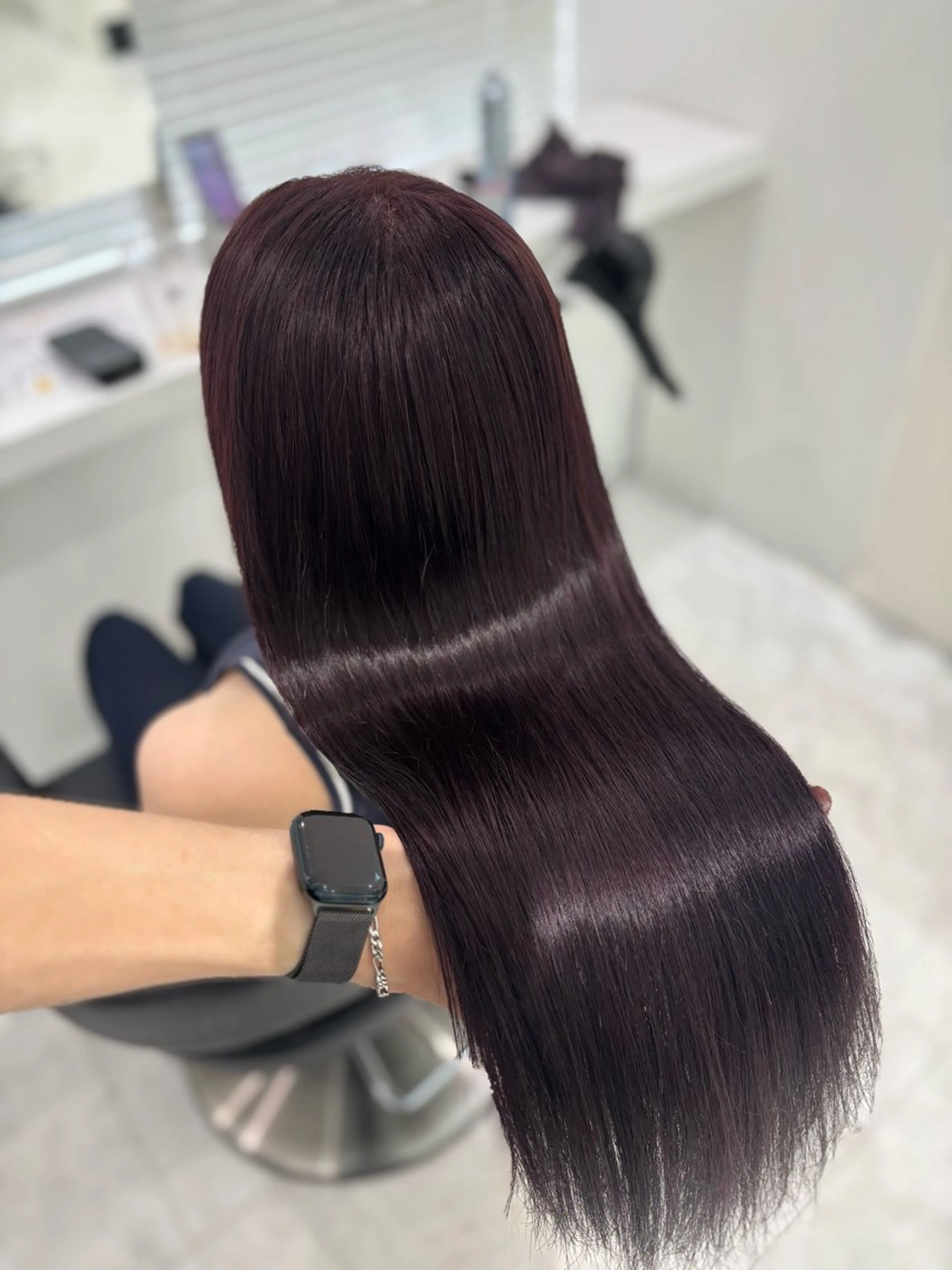 ロング カラー ヘアカラー 縮毛矯正 トリートメント ブリーチなし透明感 ×縮毛矯正🤍ユウのヘアスタイル