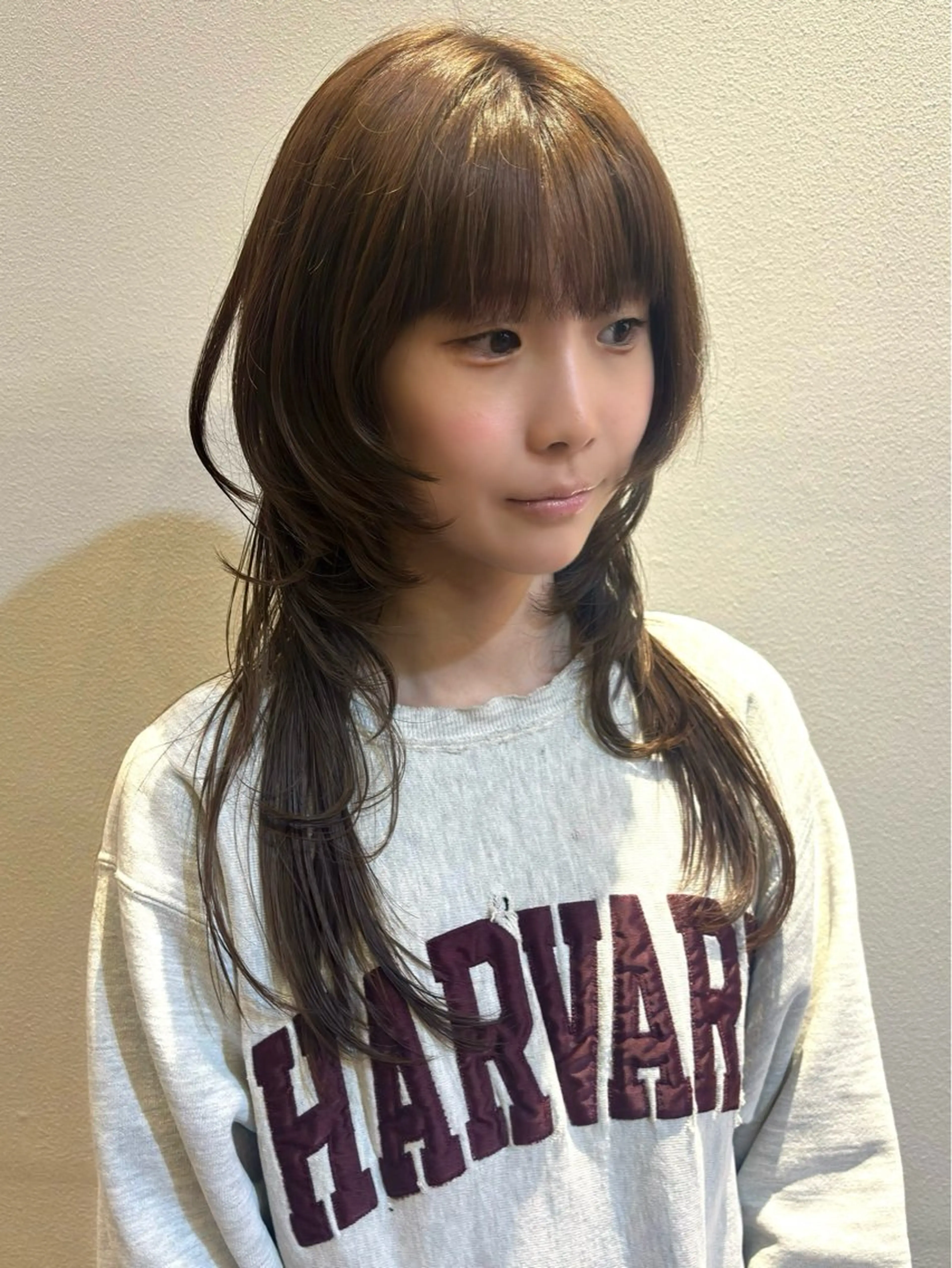 ロング ハイレイヤー 韓国風ヘア レイヤーカット 小顔カット ウルフカット SUNS/鈴木 亜門のヘアスタイル