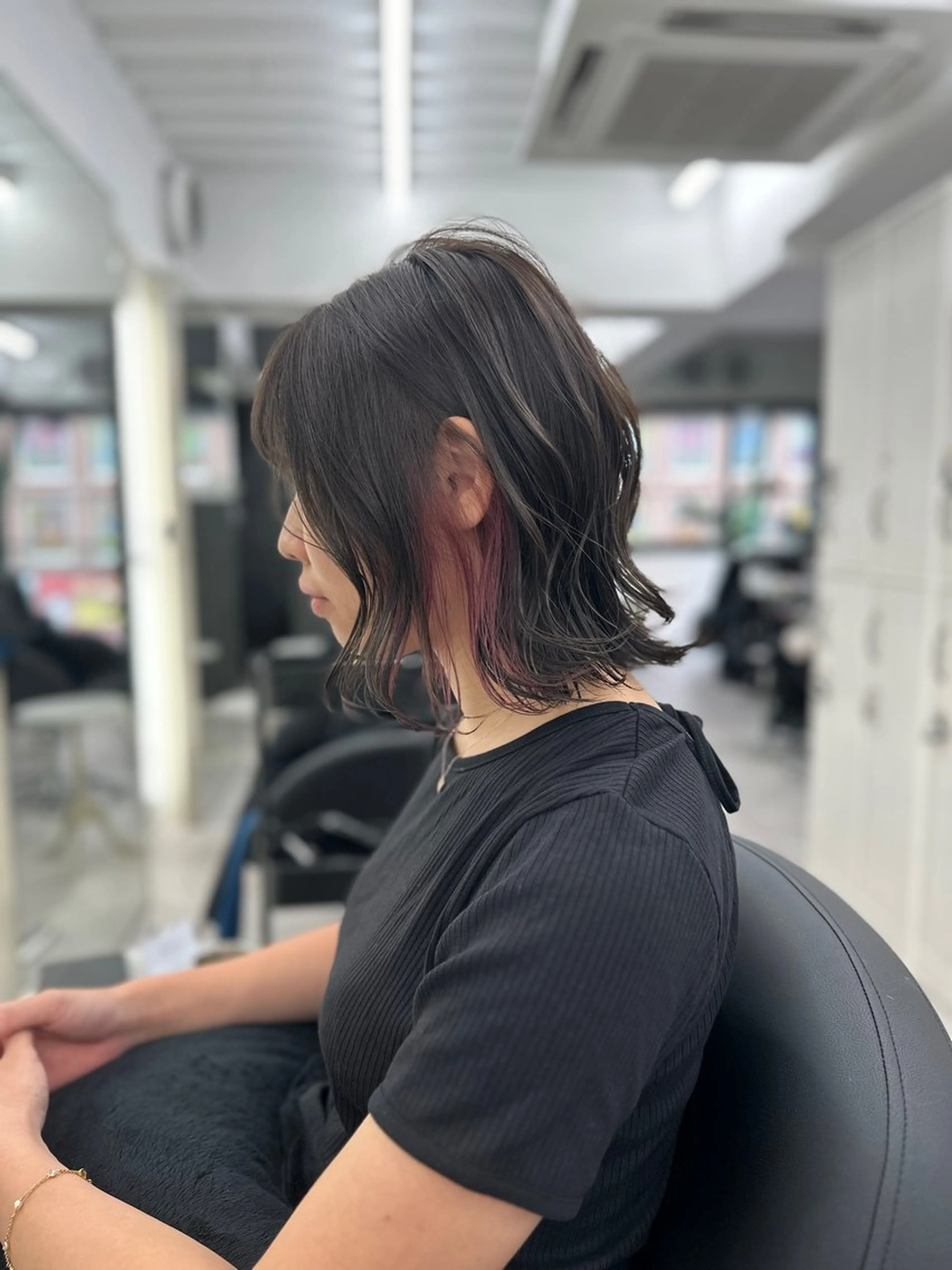 ミディアム カラー 似合わせスタイル 岡田勇哉のヘアスタイル