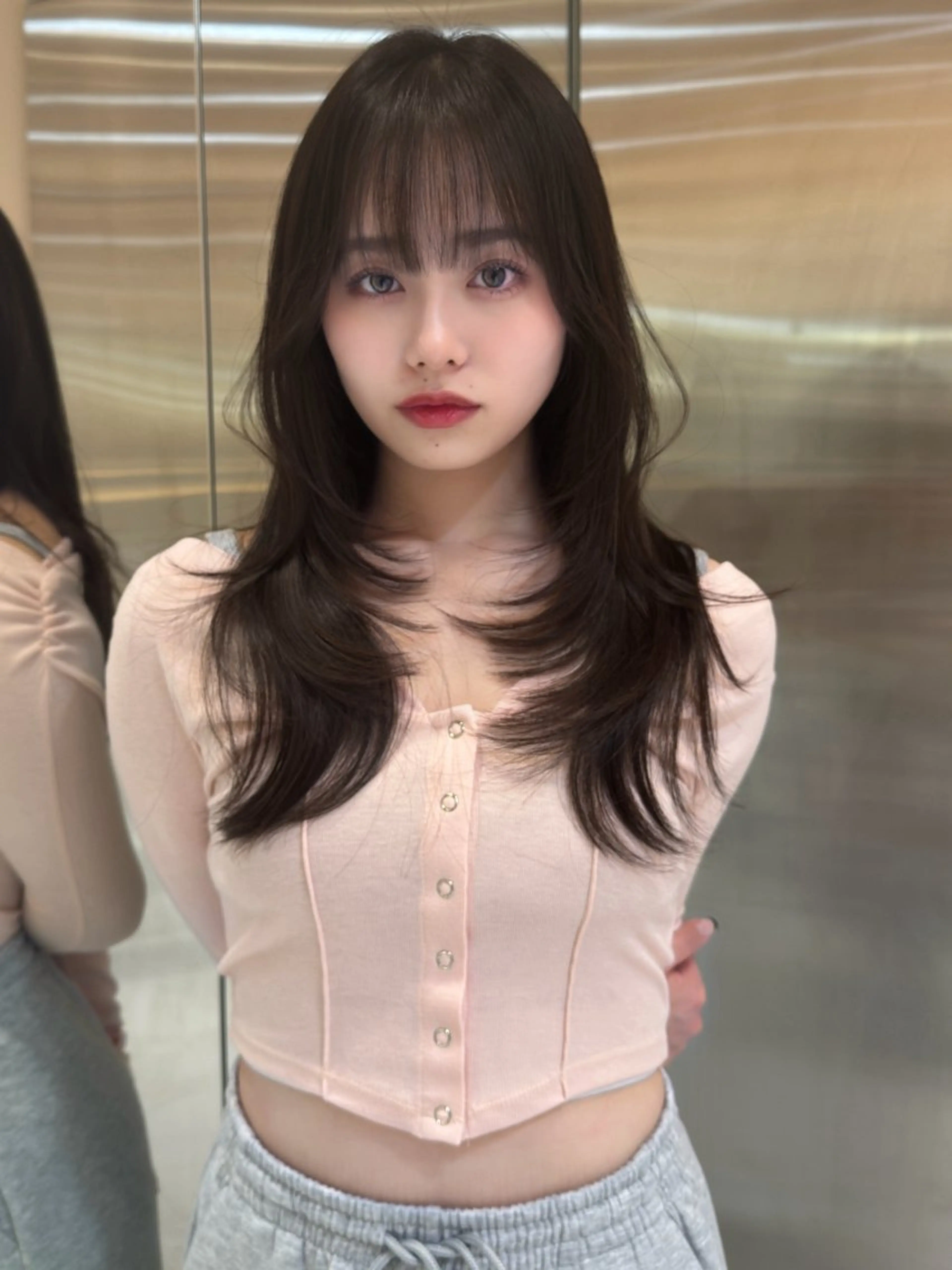 ロング カラー 髪質改善 トリートメント カット ヘアカラー トリートメント ブリーチなしベージュ レイヤー/リョウヤのヘアスタイル