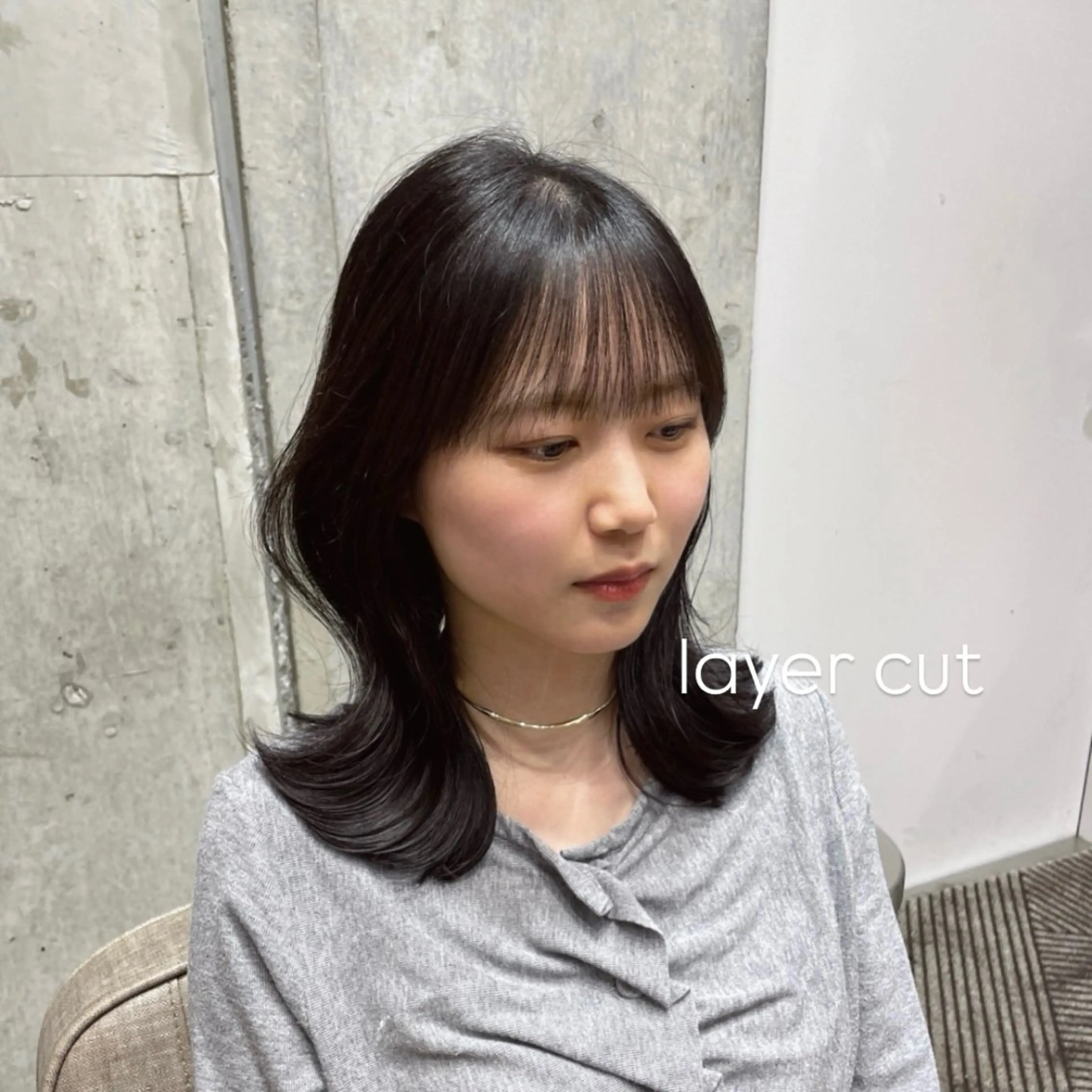 ミディアム レイヤーカット カット ヘアカラー トリートメント 顔周り/レイヤー🎀 natsumiのヘアスタイル