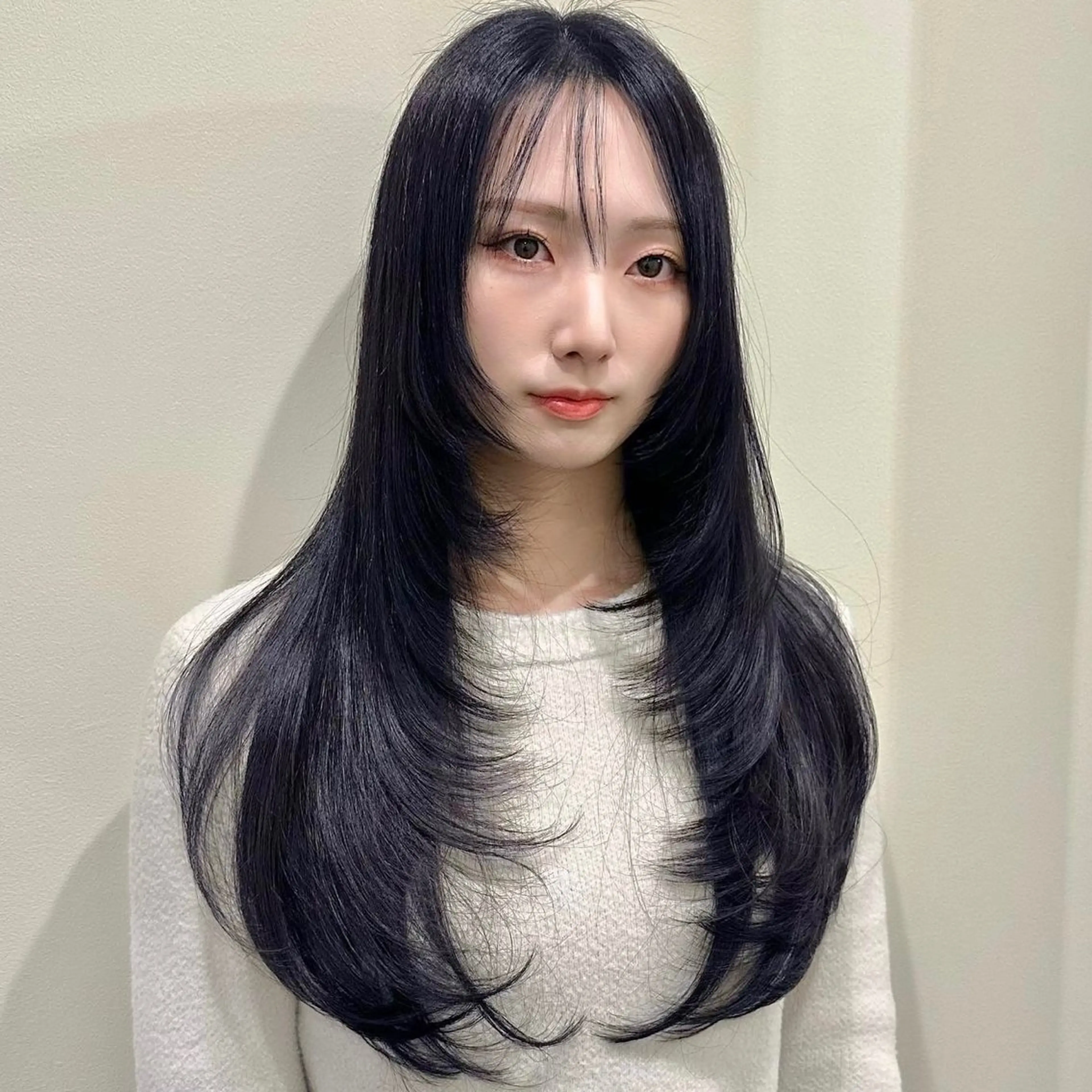 ロング カット ヘアカラー トリートメント 🌹ハッシュカット、 レイヤー韓国ヘア🌹のヘアスタイル