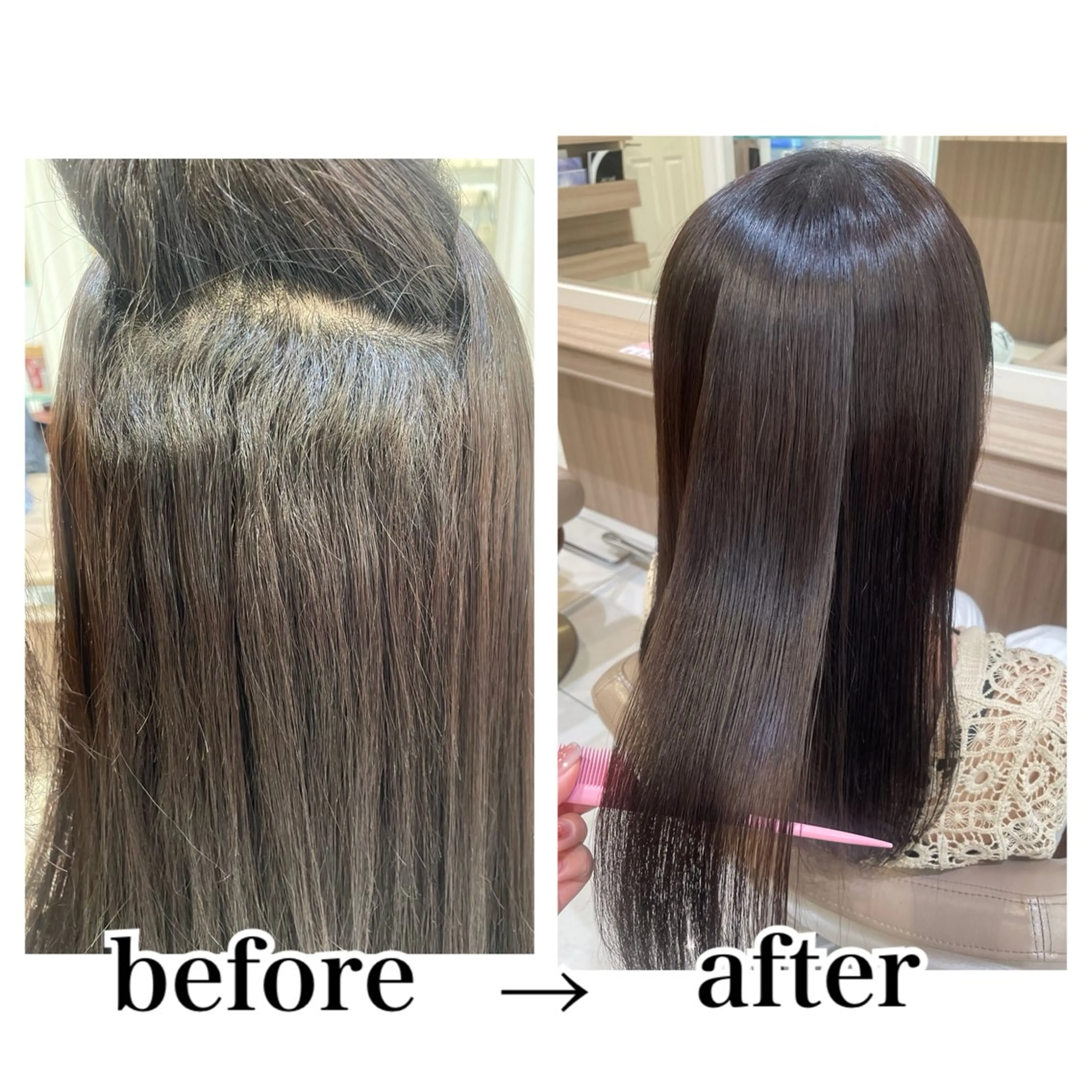 セミロング パーマ 縮毛矯正 カット 縮毛矯正 トリートメント 韓国ヘアメイク🎀/ 縮毛矯正✨山本媛香のヘアスタイル