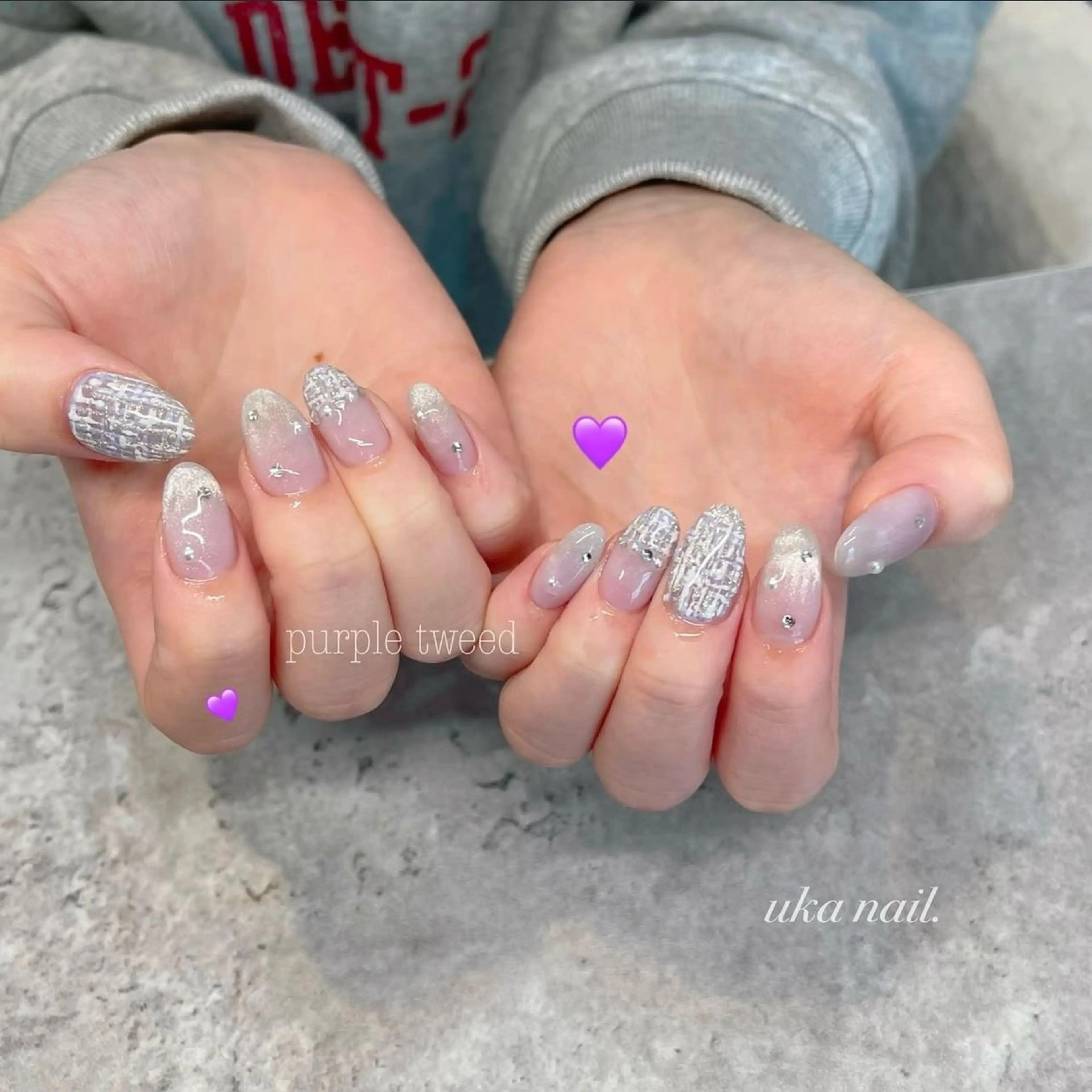 ネイル ツイードネイル ハンドネイル uka nailのネイルデザイン