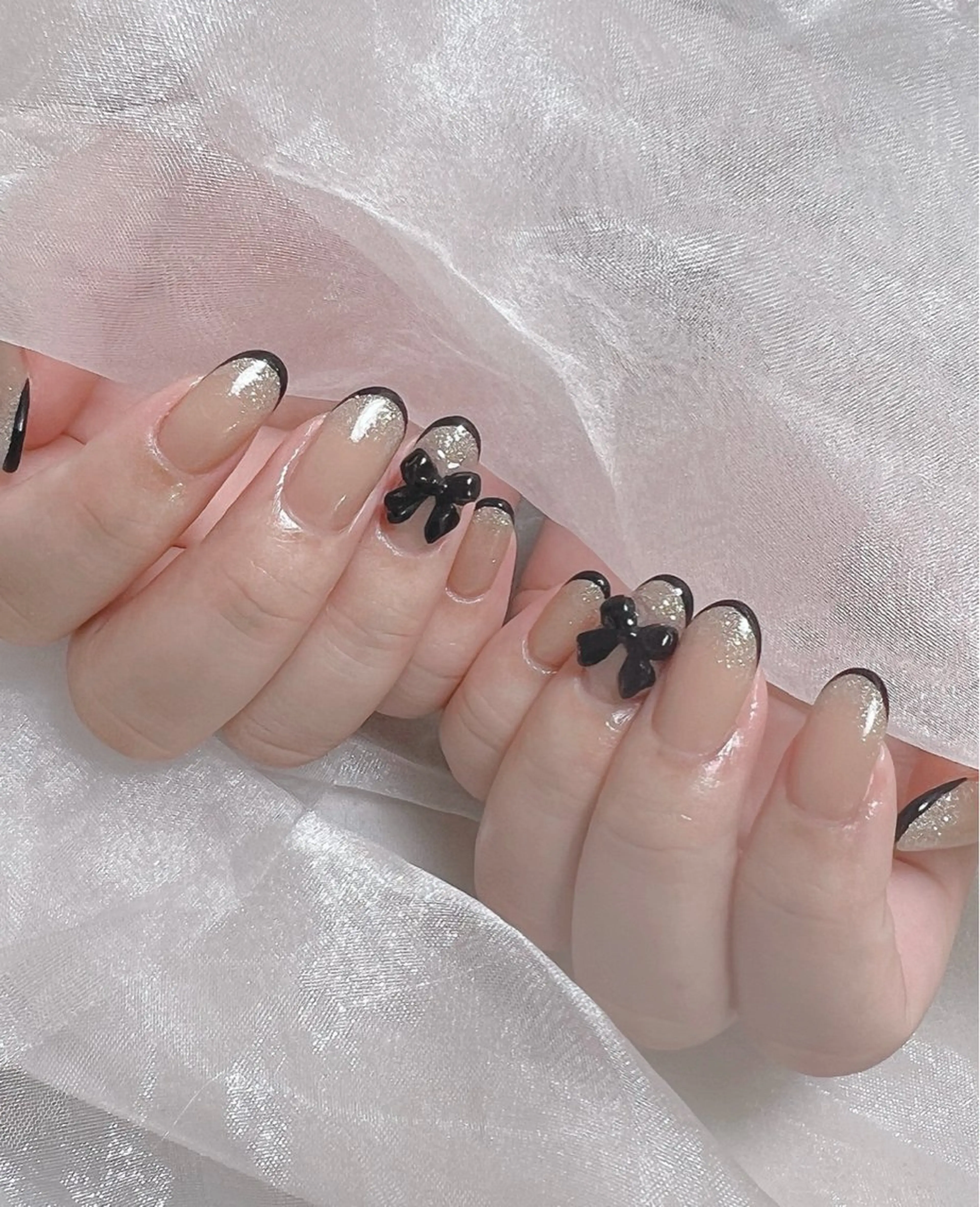 ネイル フットネイル フレンチネイル ジェルネイル 韓国ネイル リボン ハンドネイル nail salon Lauleaのネイルデザイン