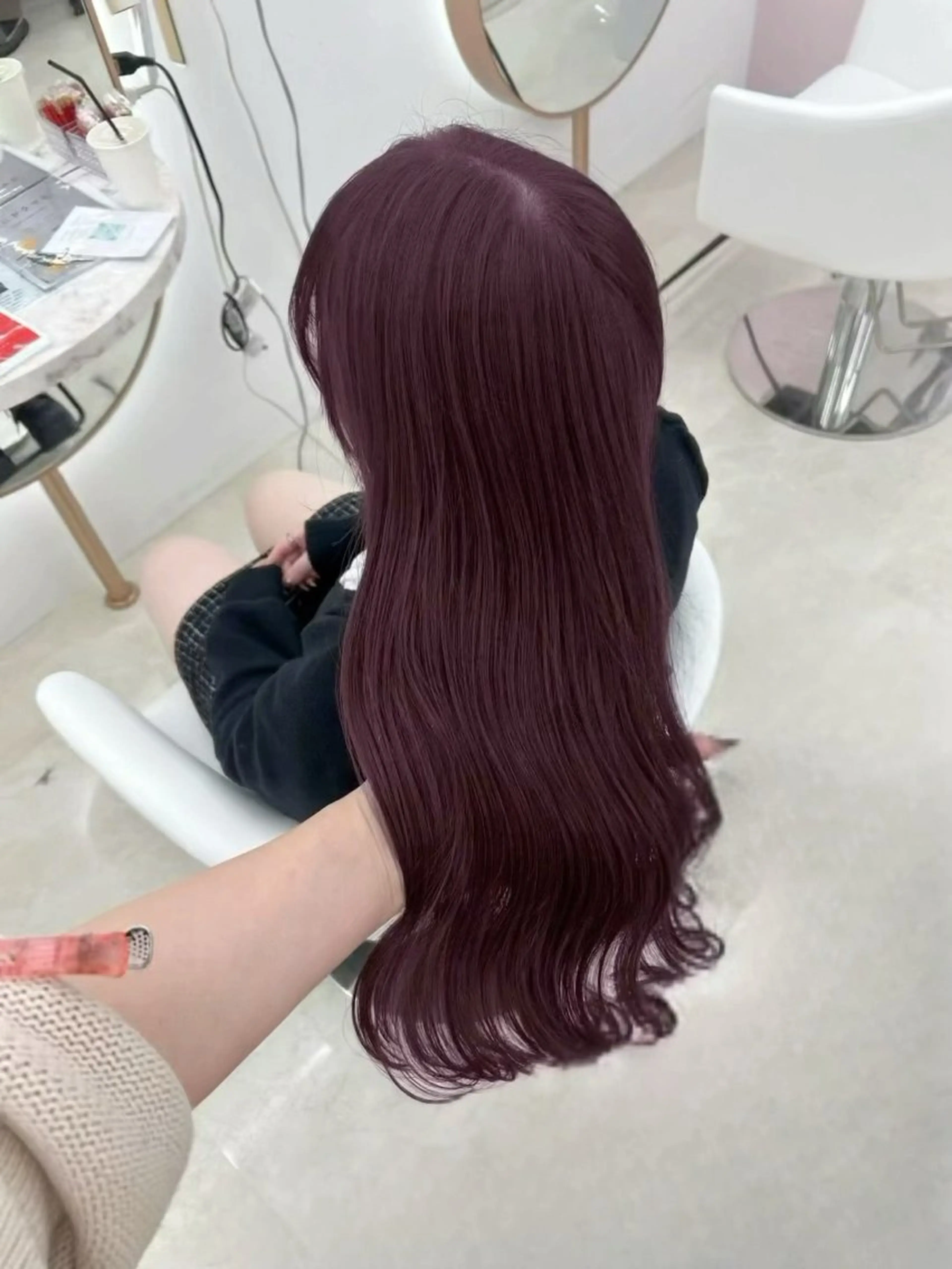 ロング カラー 透明感カラー ラベンダーカラー ヘアカラー shu ラベンダー/ピンクのヘアスタイル