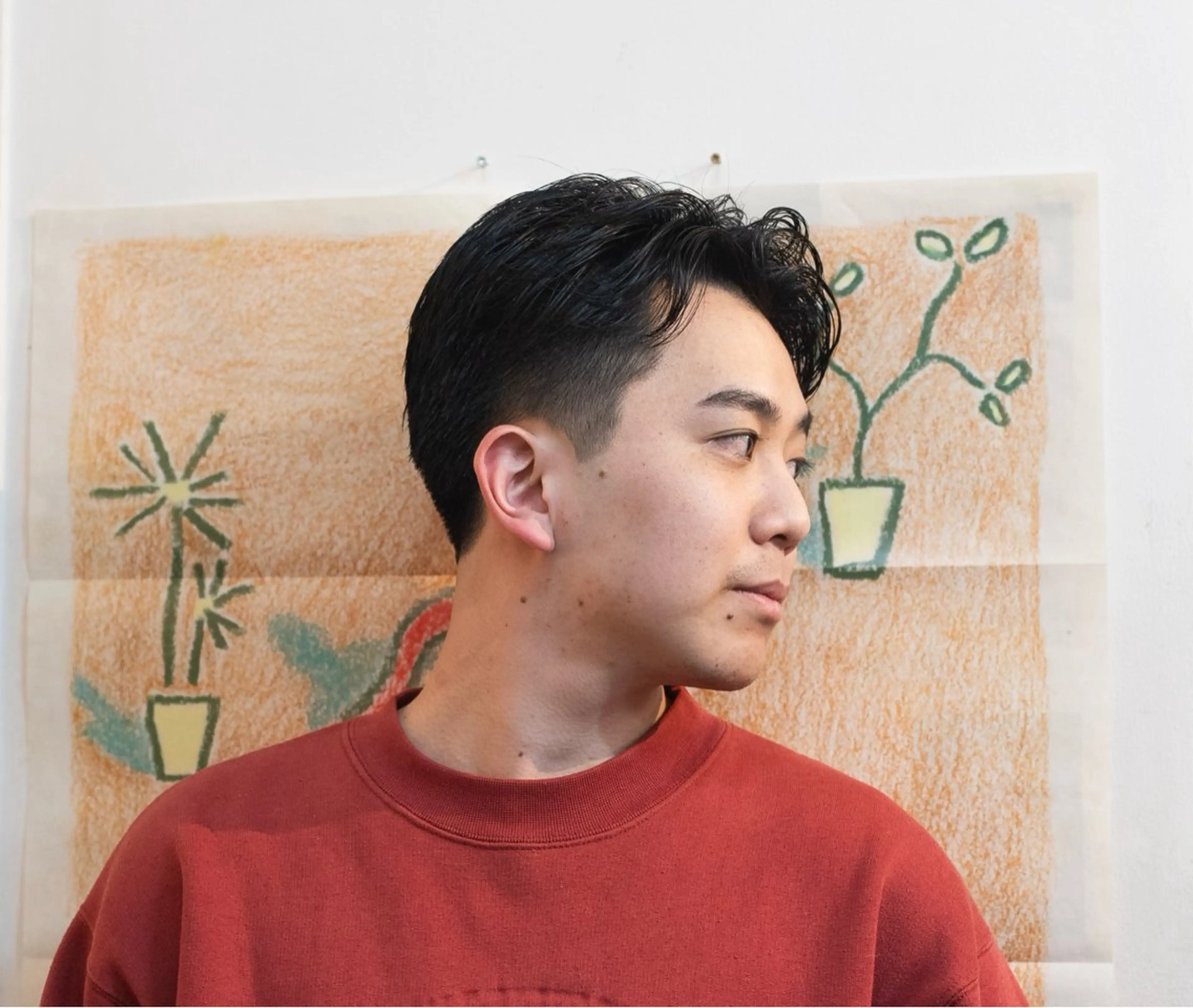 ショート カラー パーマ メンズ センターパート カット 🔗メンズサロン🔗 Kieのヘアスタイル