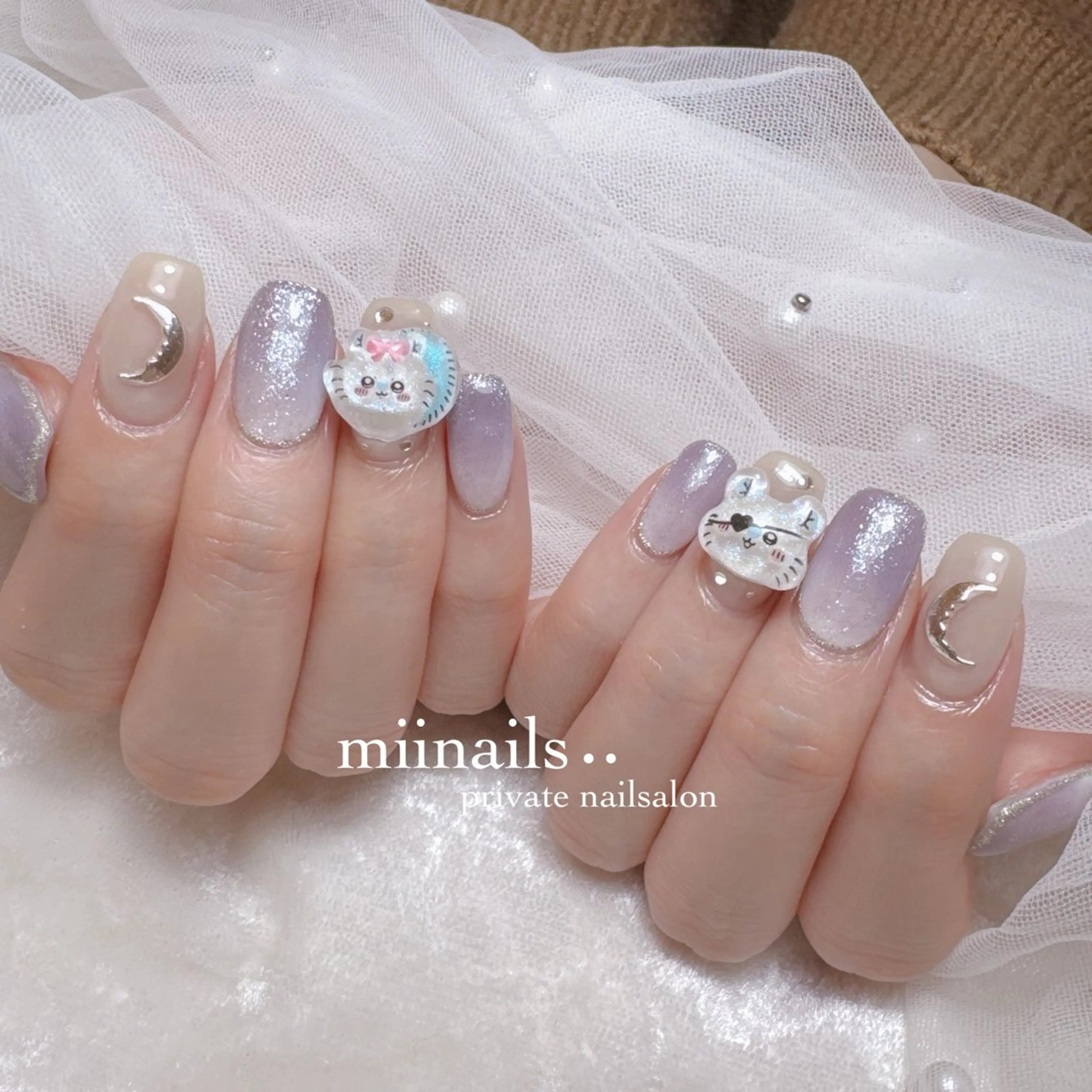 ネイル 韓国ネイル マグネットネイル ワンホンネイル ハンドネイル nailsalon miinailsのネイルデザイン