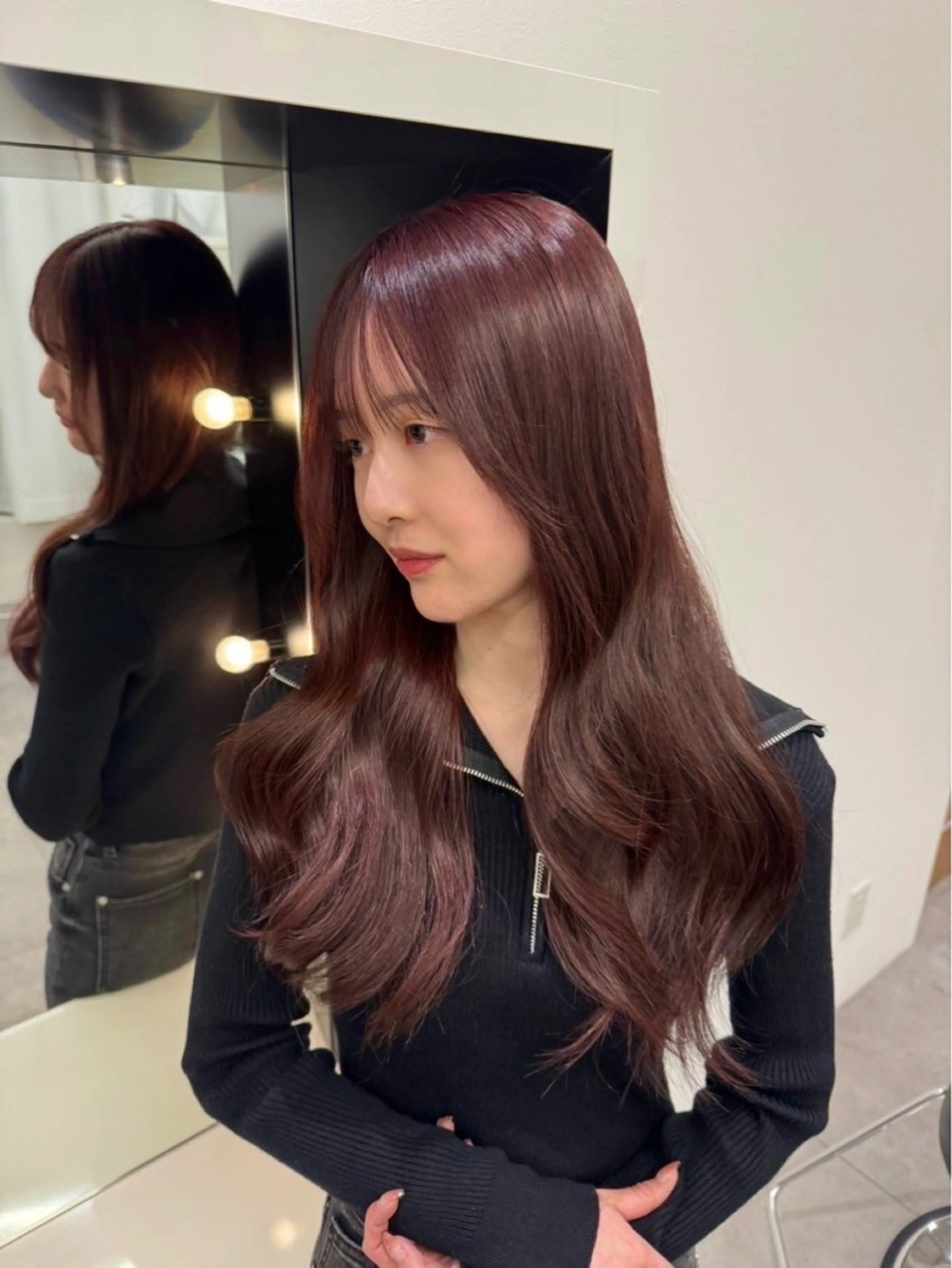 ロング カラー カット ヘアカラー トリートメント 暖色/艶カラー/ エクステ/ユリヤのヘアスタイル