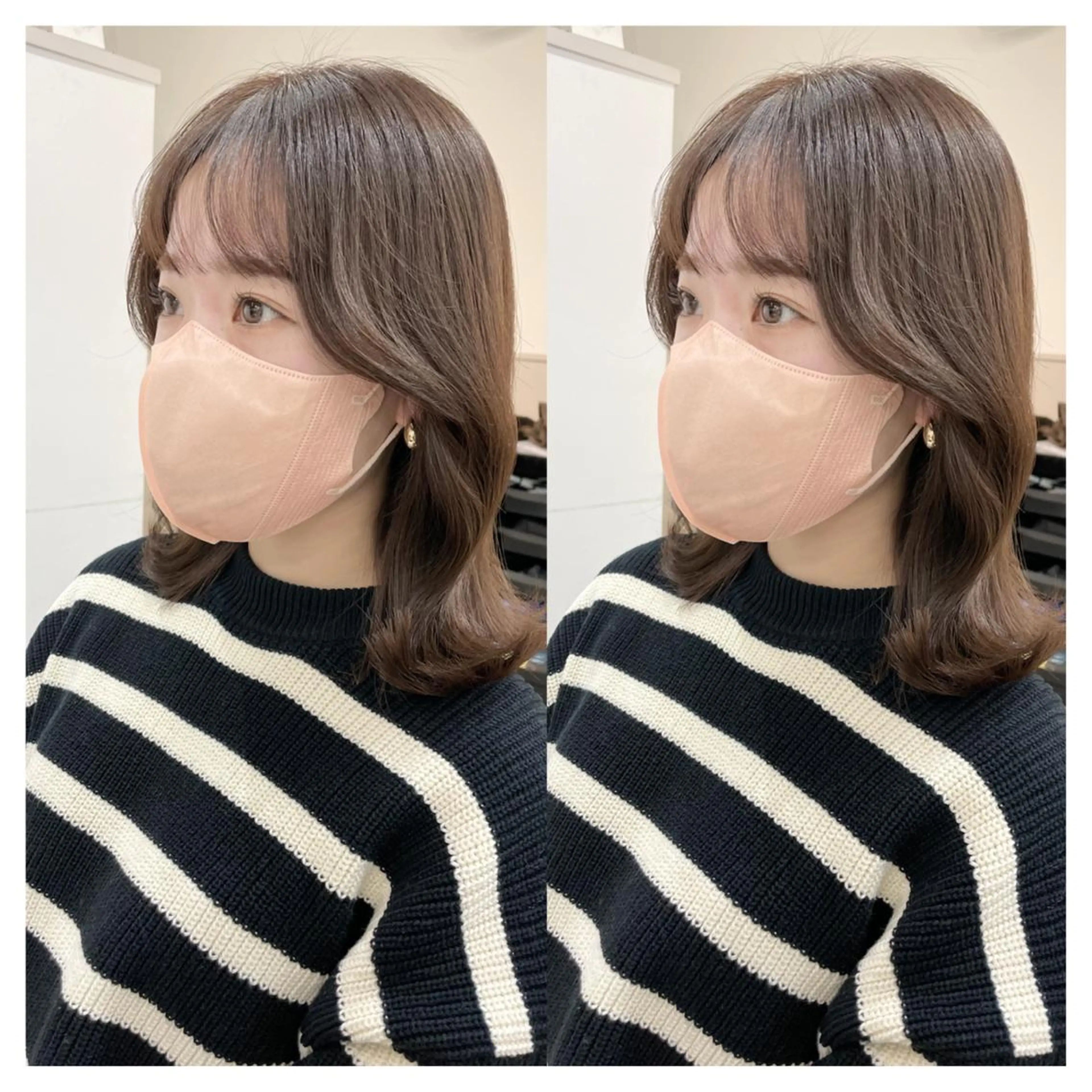 ミディアム カラー カット 村山 茉衣のヘアスタイル