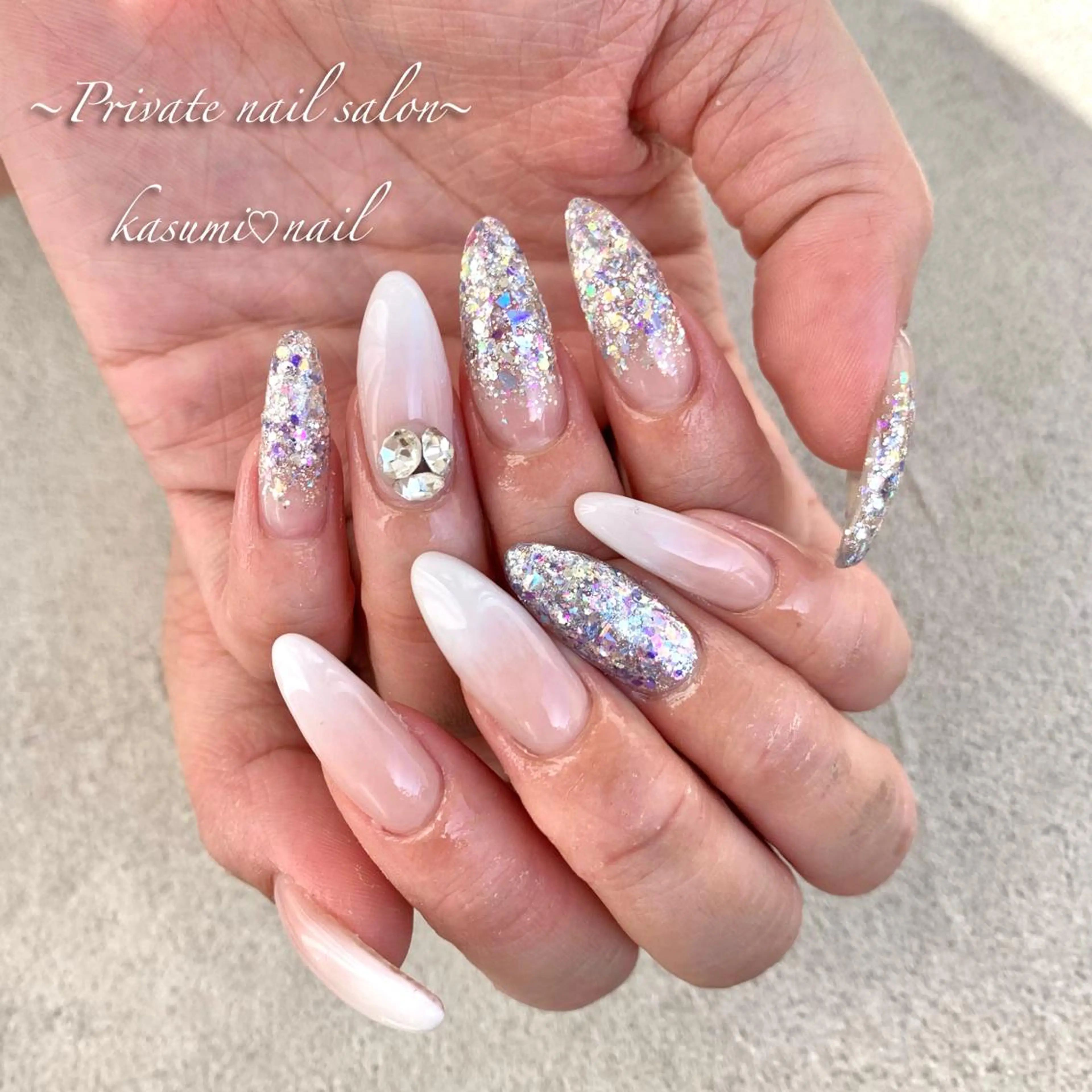 ネイル アートネイル ラメ(グリッター) マグネットネイル ミラーネイル ニュアンスネイル KASUMI♡ Nailのネイルデザイン