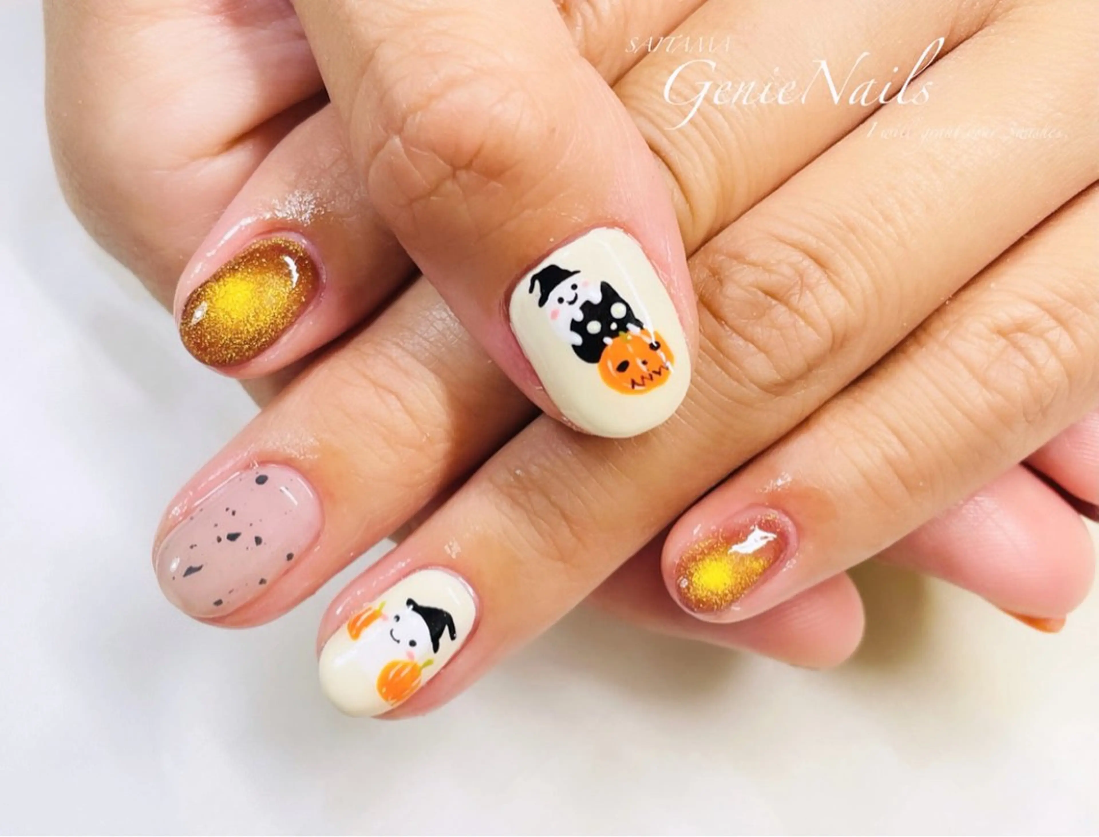 メンズ ネイル ハロウィン アートネイル フットネイル ハロウィン メンズネイル Genie Nailsのネイルデザイン