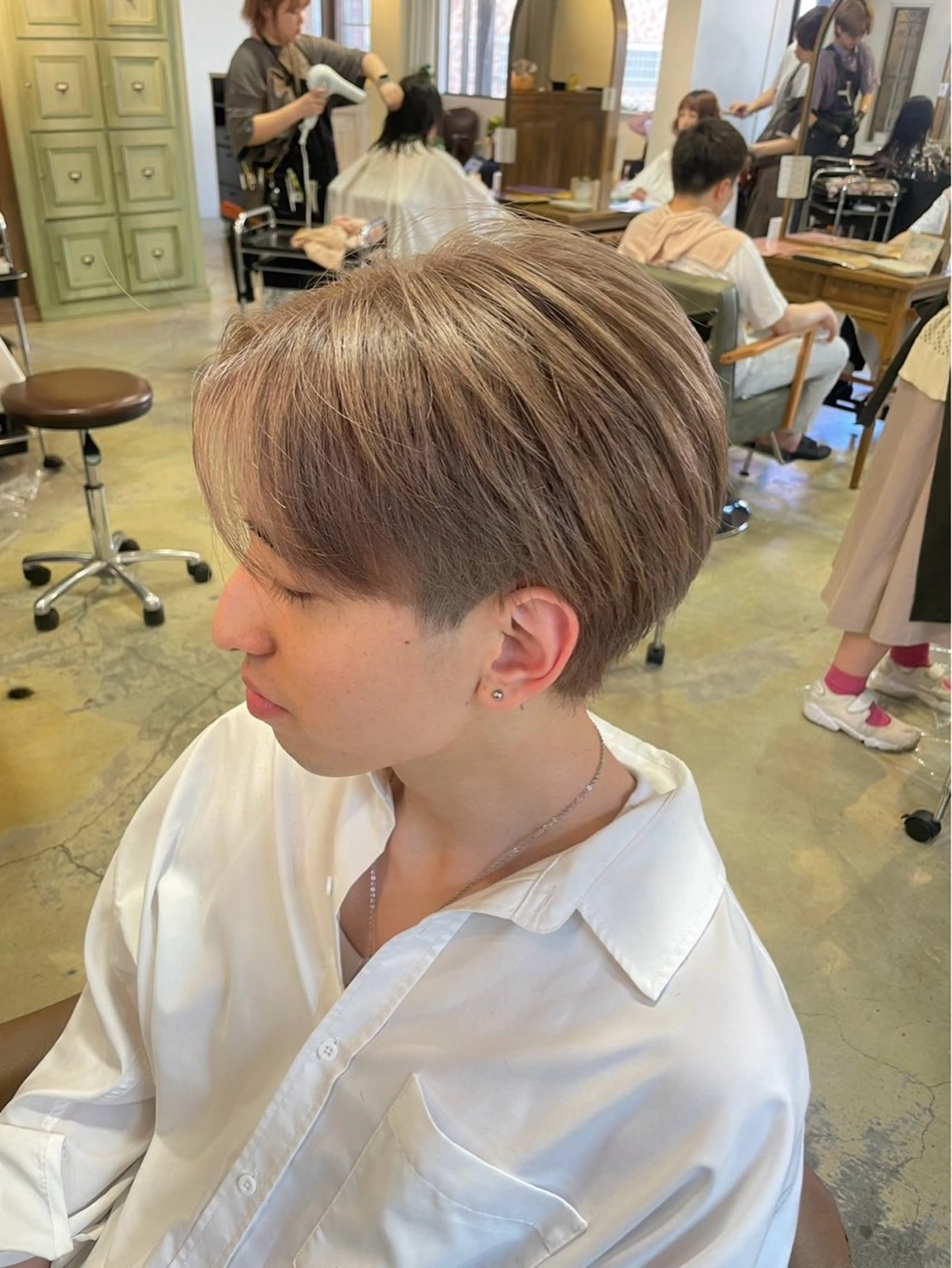 カラー ブリーチ カット ヘアカラー 韓国メンズヘア千葉駅 矯正パーマ/橋本のヘアスタイル