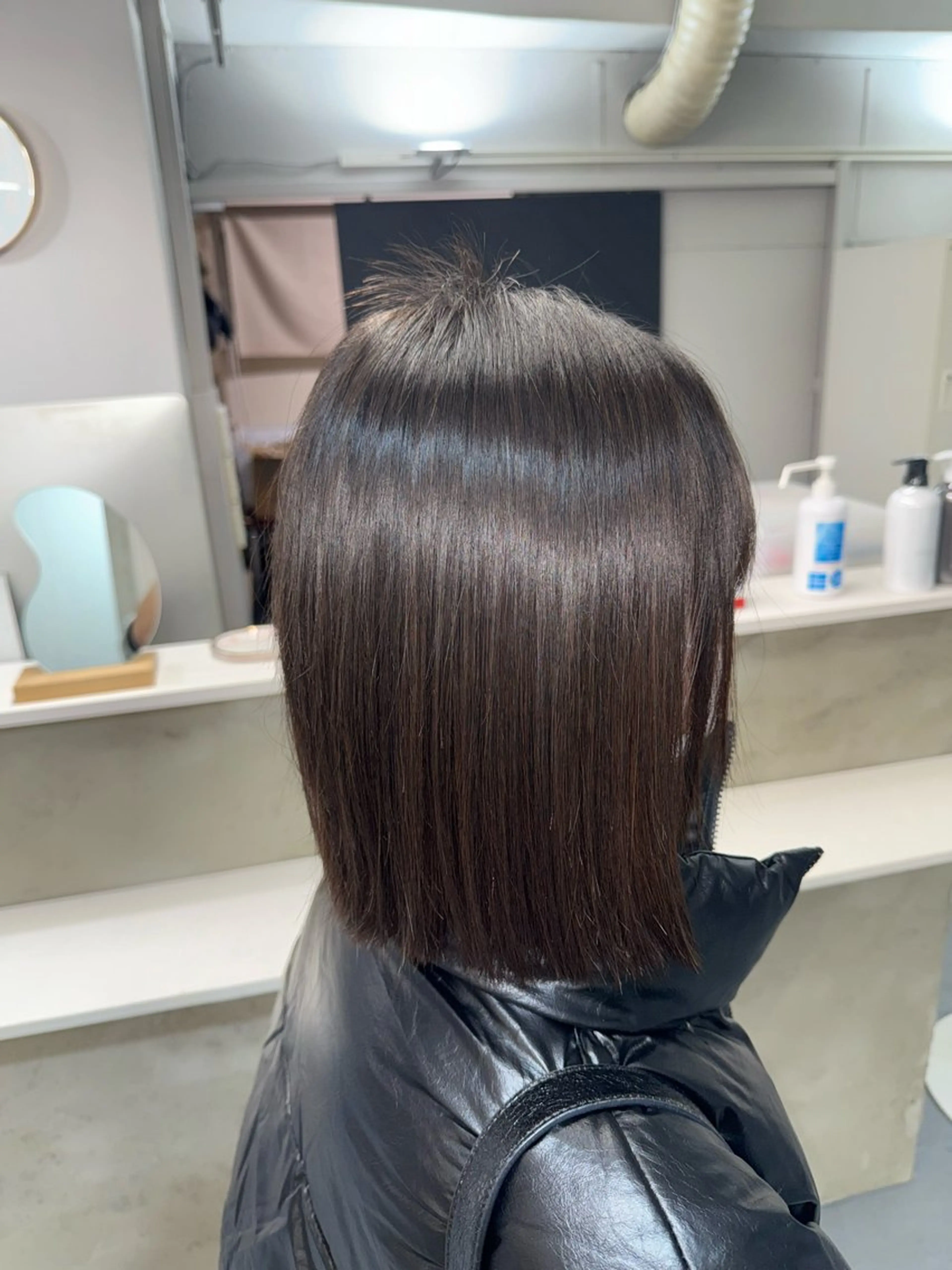 ミディアム ボブ カット 縮毛矯正 【柏】縮毛矯正 髪質改善💫だいちのヘアスタイル