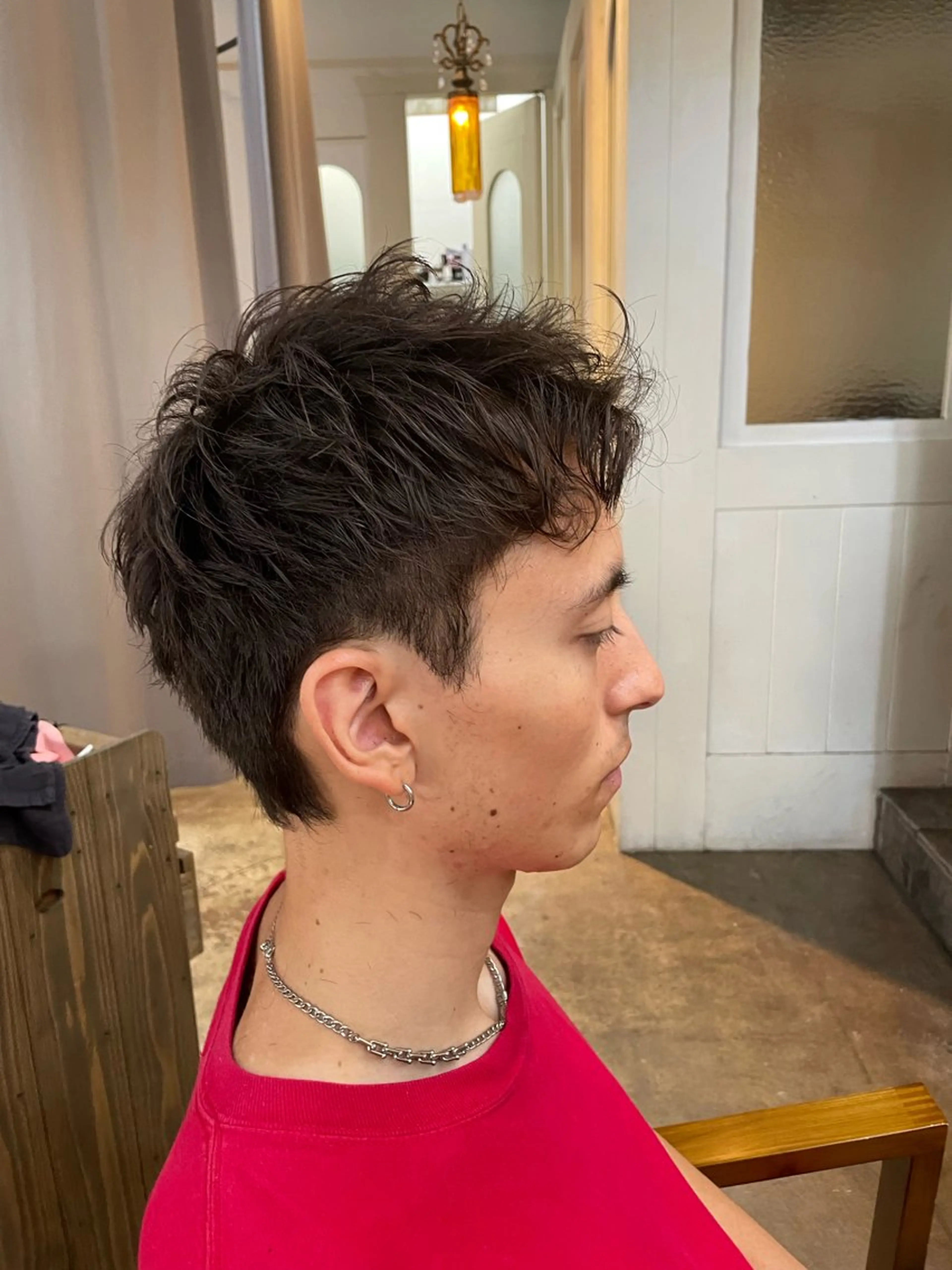 メンズ ミルクティー× グレージュMOMOのヘアスタイル