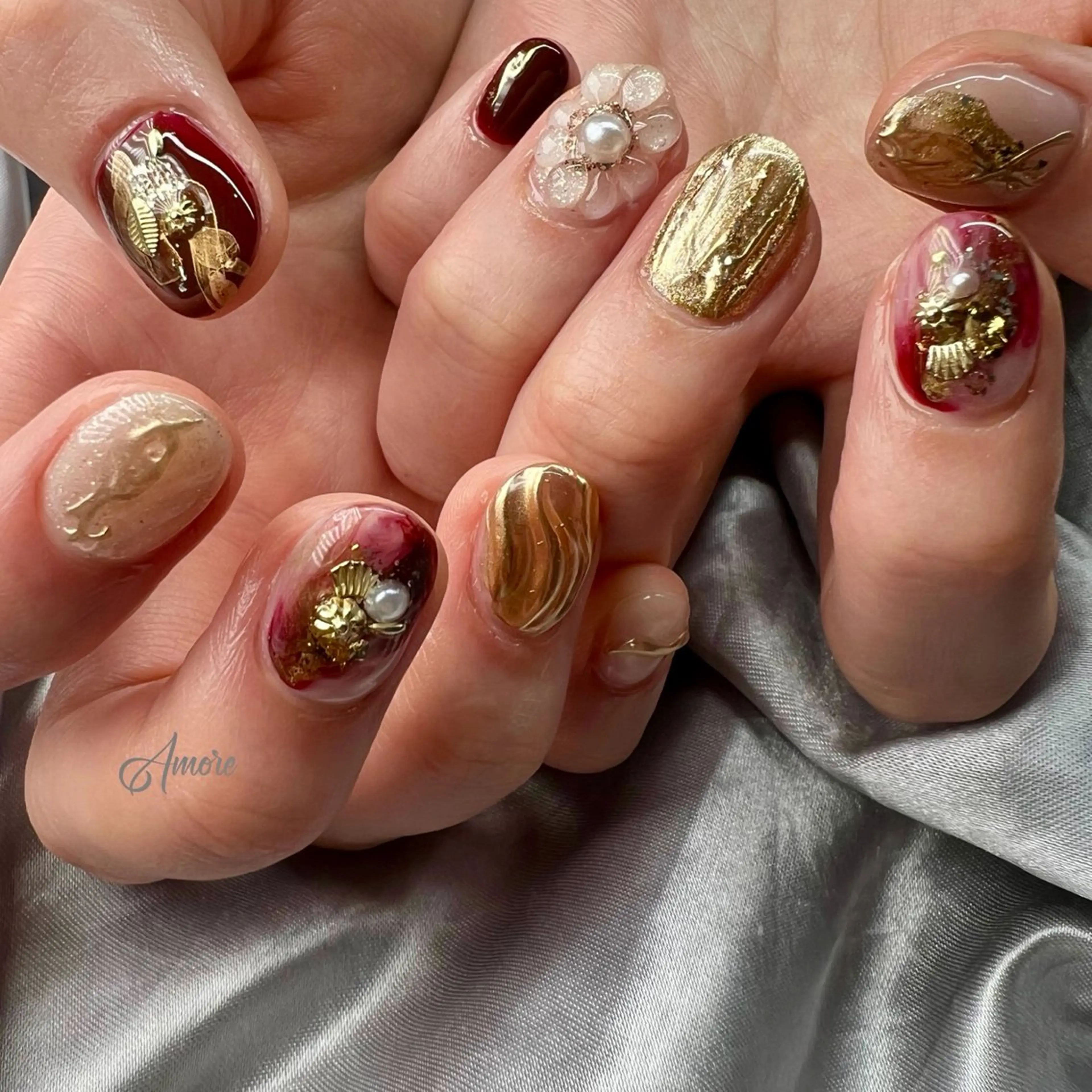 ネイル ジェルネイル キラキラネイル 韓国ネイル パラジェル 冬ネイル You kyehwaのネイルデザイン