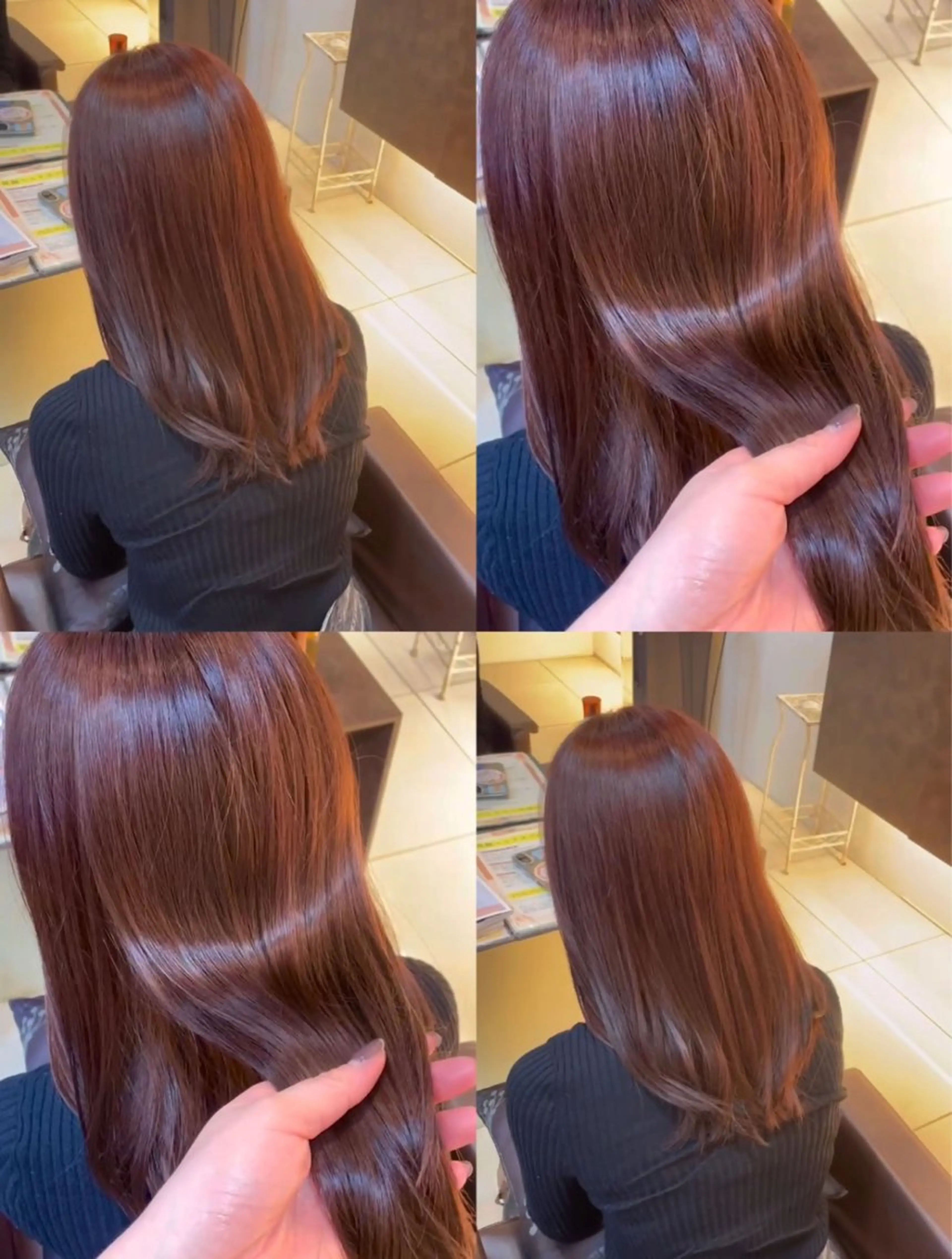 ミディアム カラー カット ヘアカラー トリートメント 🤎韓国ヘア ベージュ まゆか🤎のヘアスタイル