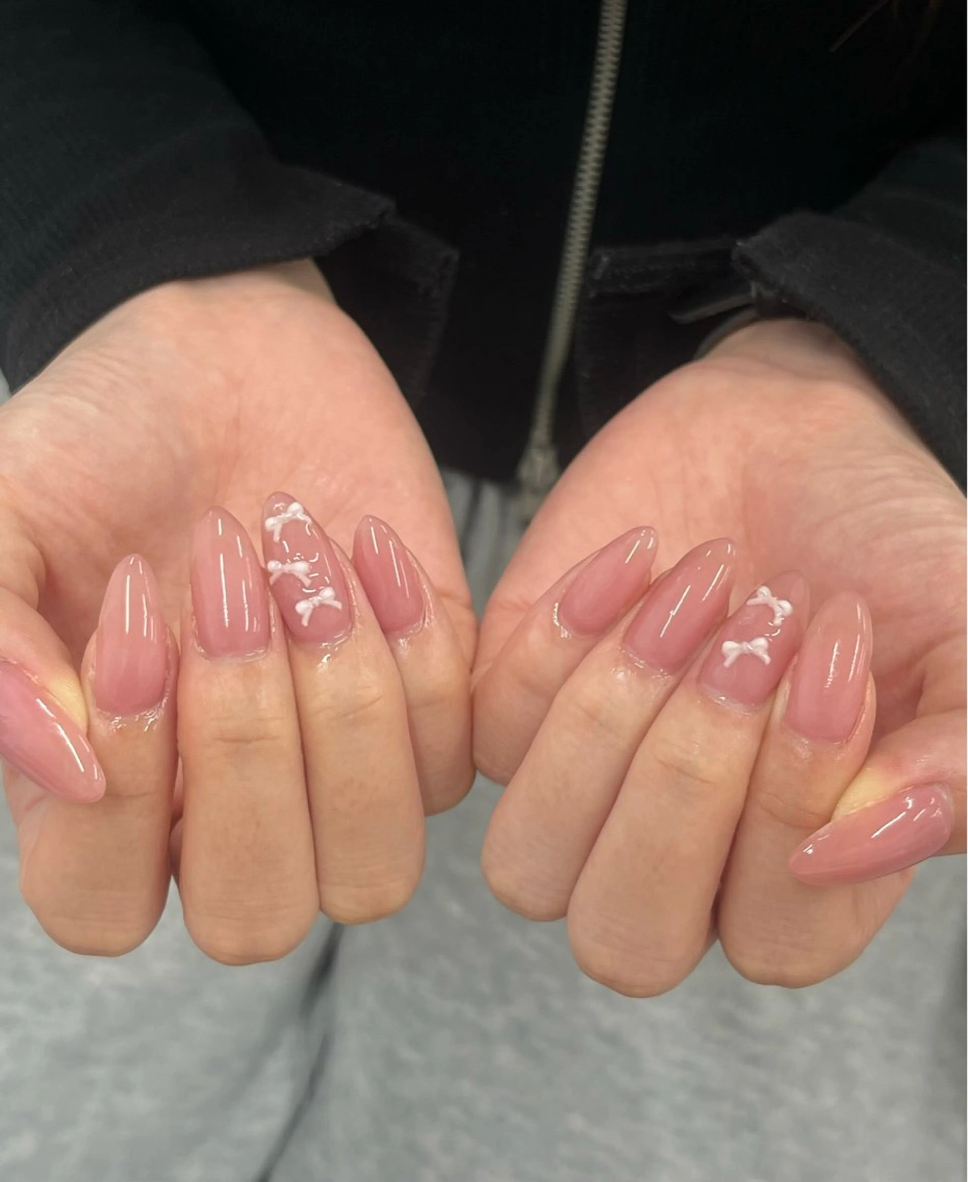 ネイル ピンク リボン ハンドネイル schon 🎀saraのネイルデザイン