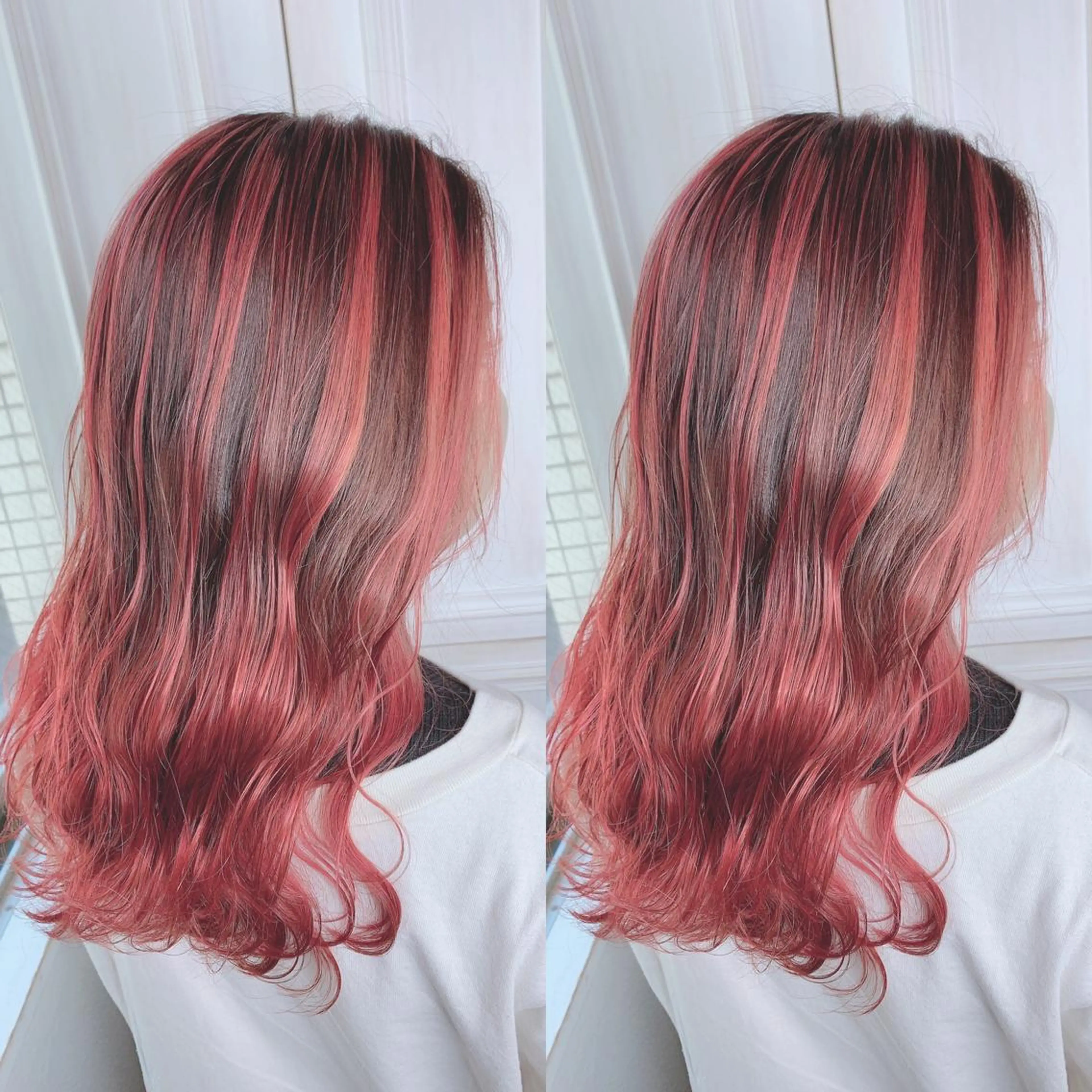 セミロング カラー バレイヤージュ レイヤーカット ヘアカラー 似合わせ/ブリーチ カラー.岡田友仁のヘアスタイル