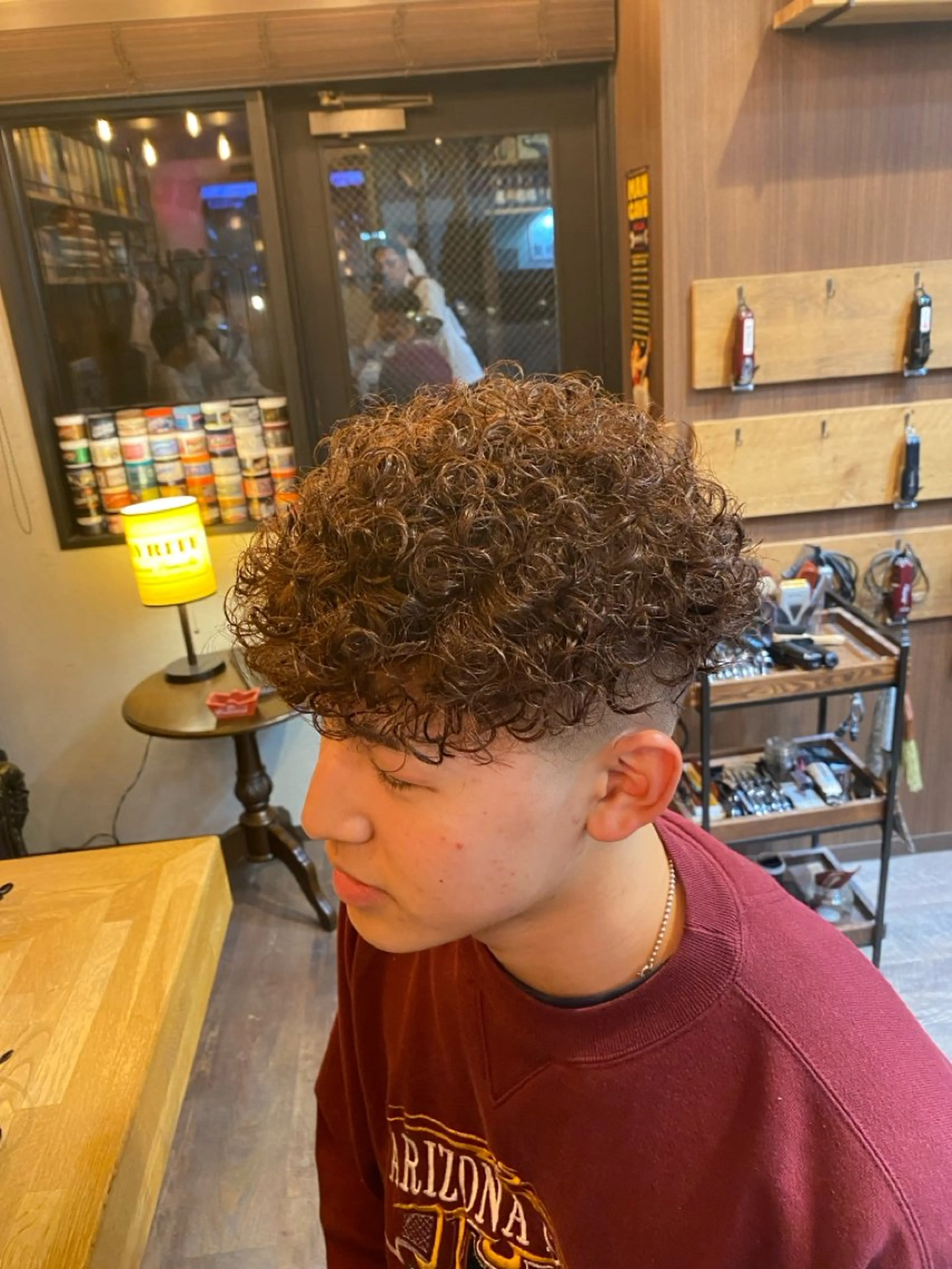 ショート パーマ メンズ メンズパーマ プードルパーマ プードルパーマ なかで りゅうのすけのヘアスタイル