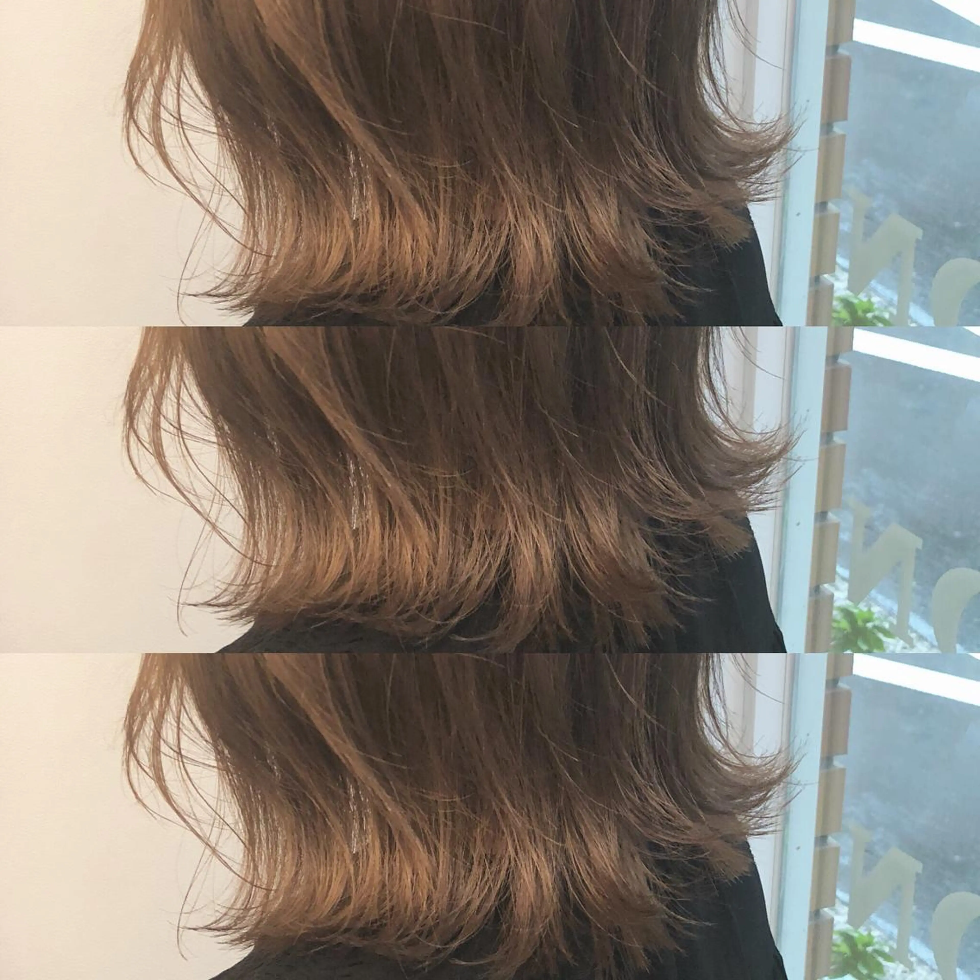 ミディアム ボブ 外ハネヘア カット ＨＩ ROのヘアスタイル