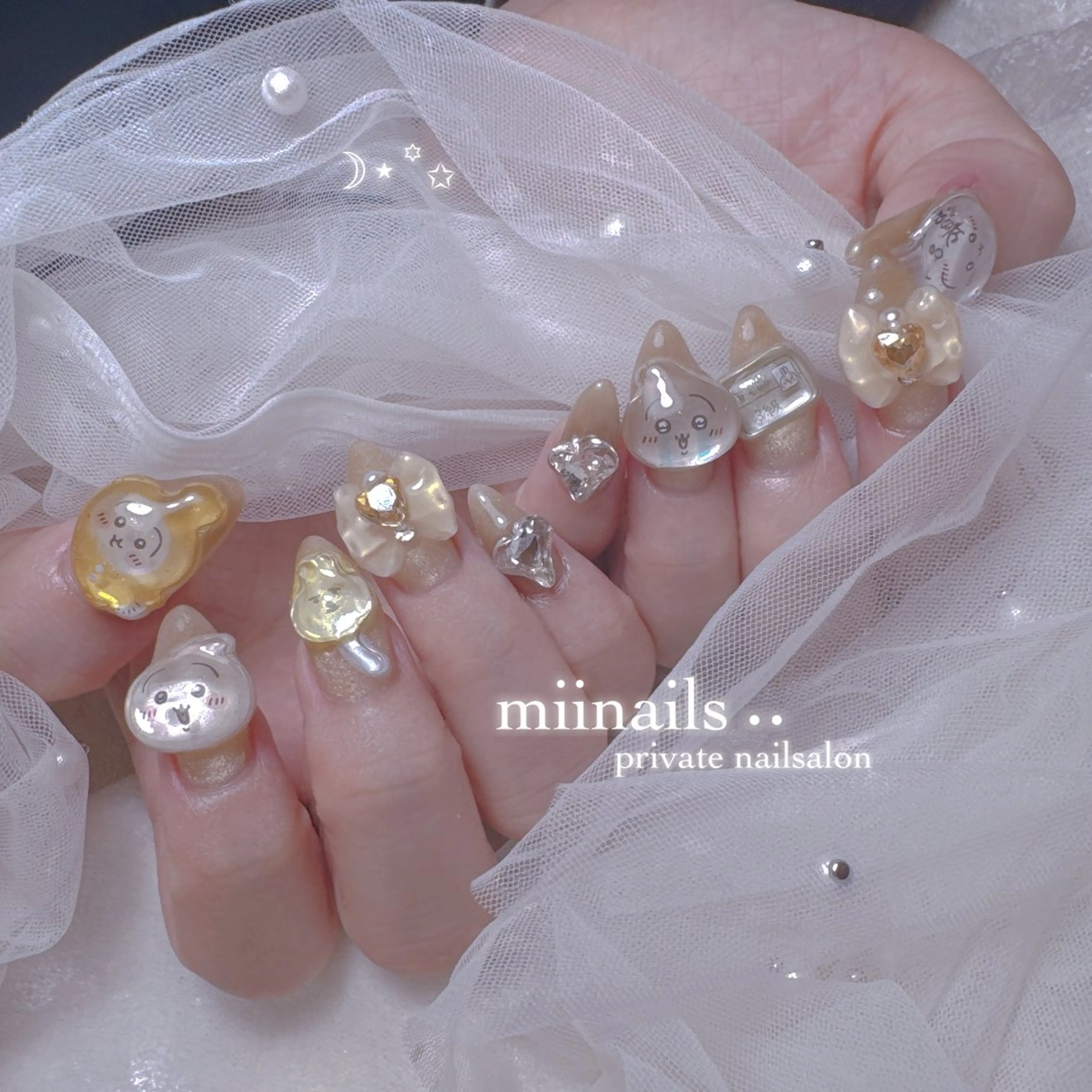 ネイル 韓国ネイル マグネットネイル ワンホンネイル ハンドネイル nailsalon miinailsのネイルデザイン