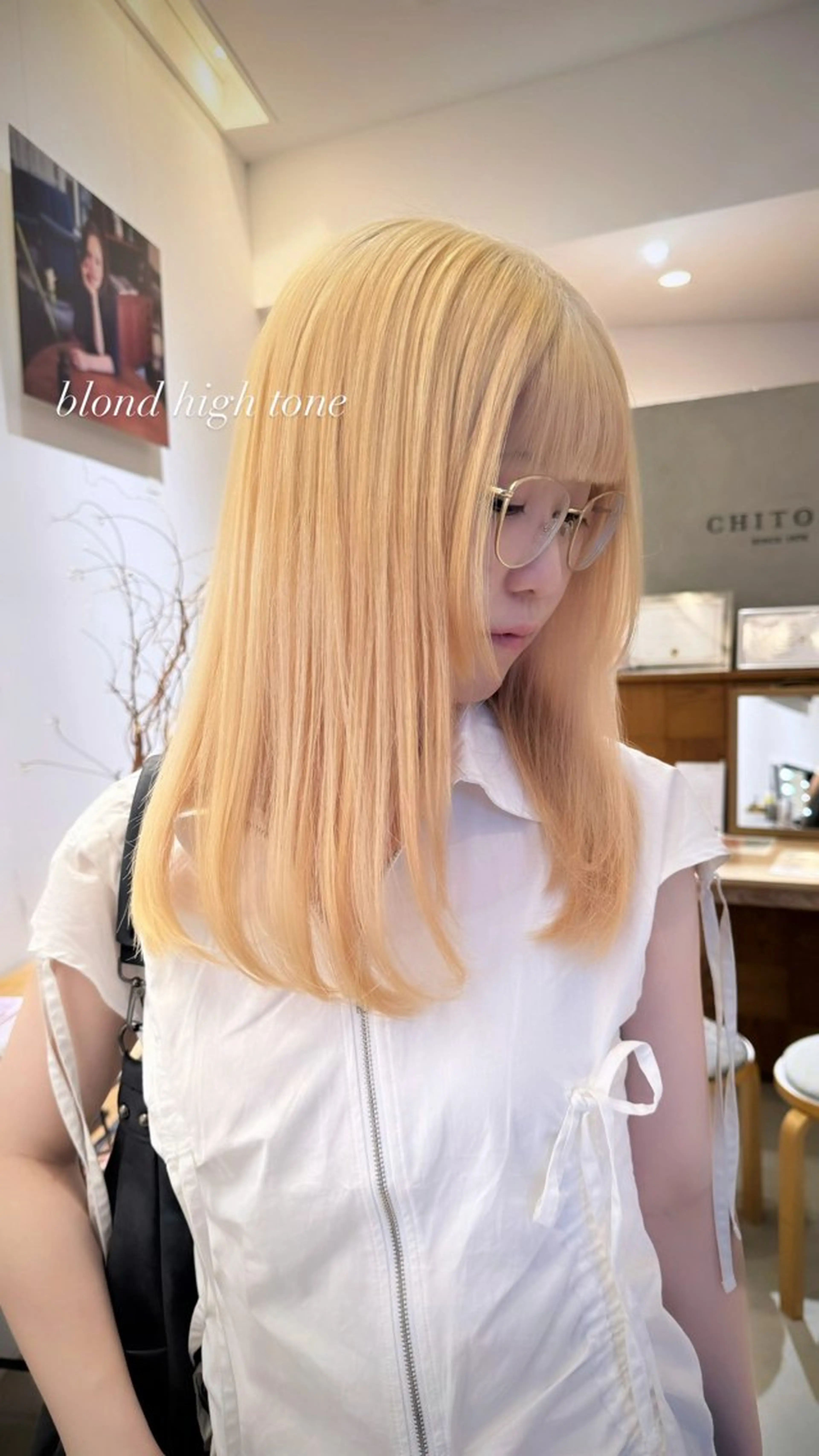 カラー ブリーチ ハイトーンカラー ボブ ヘアカラー トリートメント SOYON nanamiのヘアスタイル