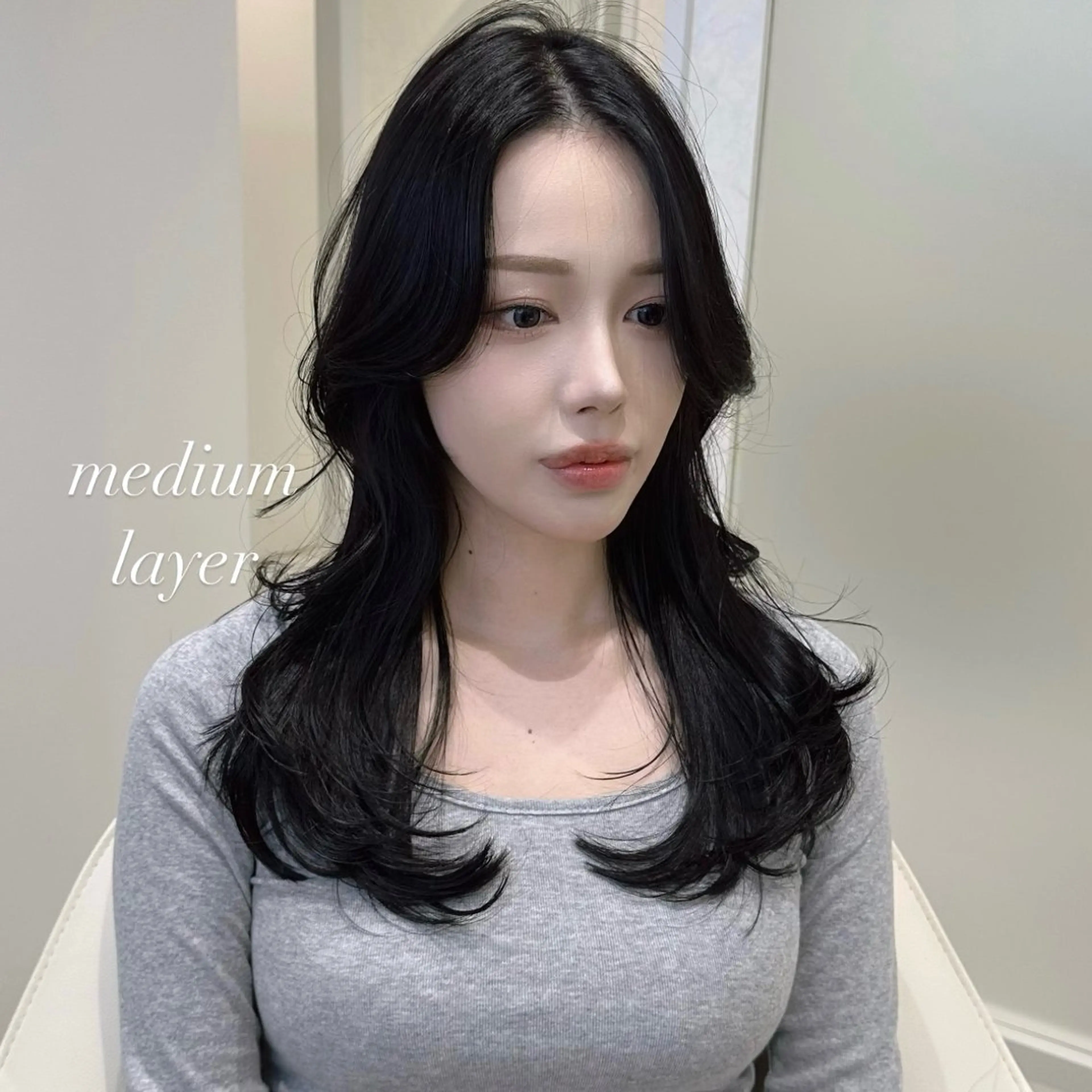 ミディアム 韓国𝐻𝑎𝑖𝑟 🇰🇷🖤ジアのヘアスタイル