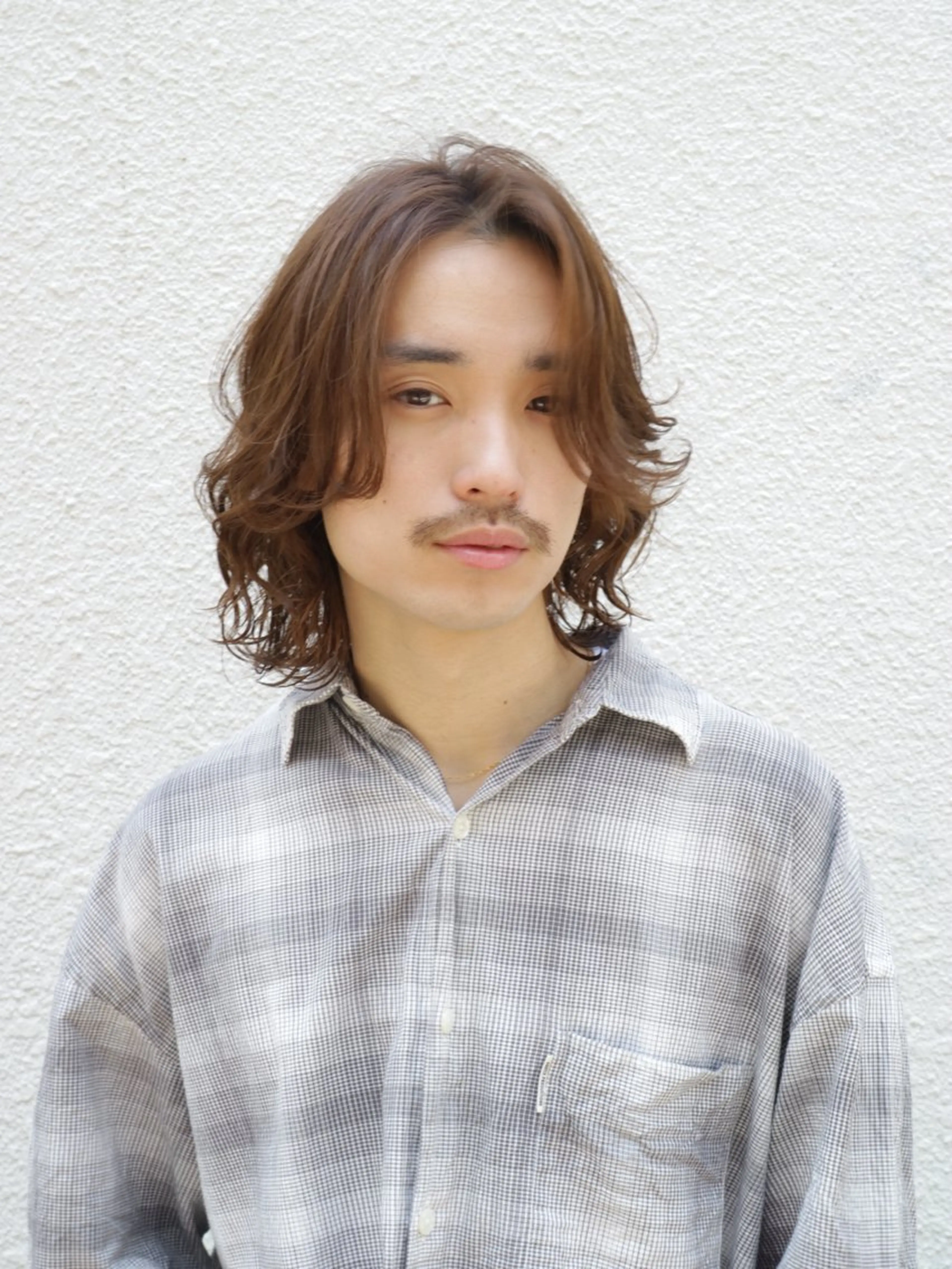 ミディアム パーマ メンズ ミディアムパーマ メンズパーマ パーマ/カラー ブリーチ/廣田歩のヘアスタイル