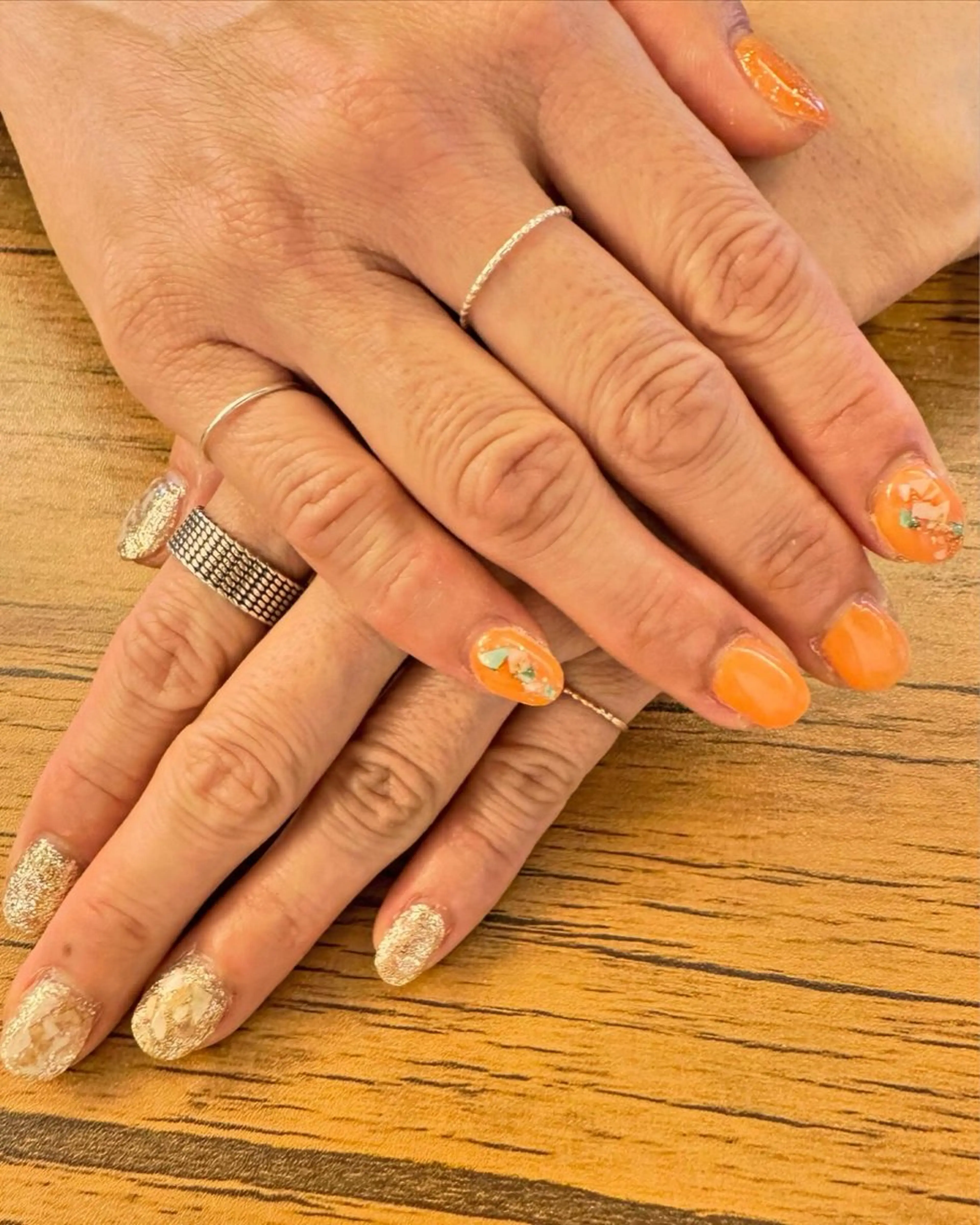 ネイル オレンジ ネイルサロンエレノア所属・田端 笑理菜のネイルデザイン