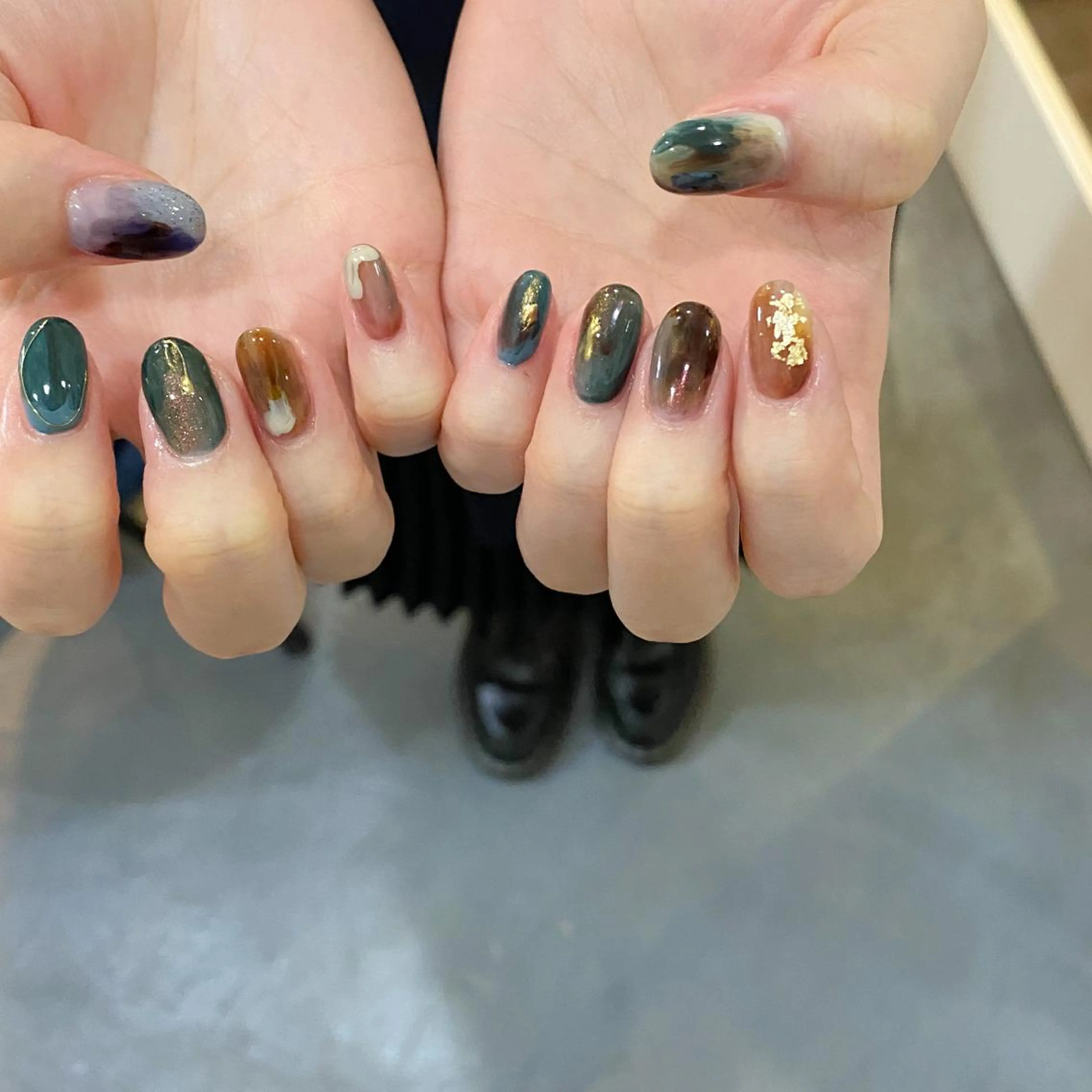 ネイル なんば堀江/育爪施術 ニュアンス✻Kaphのネイルデザイン