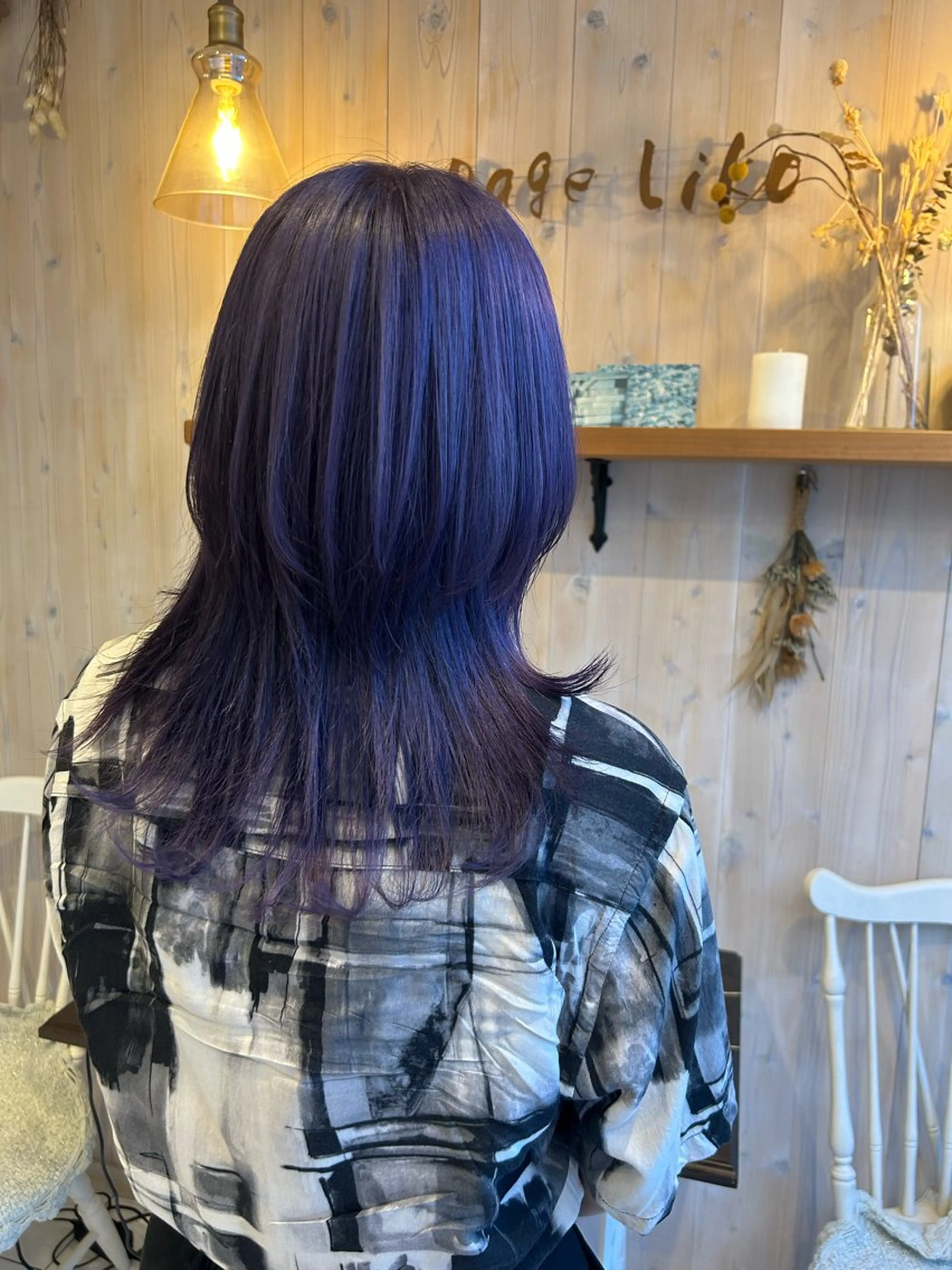 ミディアム カラー パープルカラー カット ヘアカラー トリートメント ダブルカラー/ウルフ 上田　航平のヘアスタイル