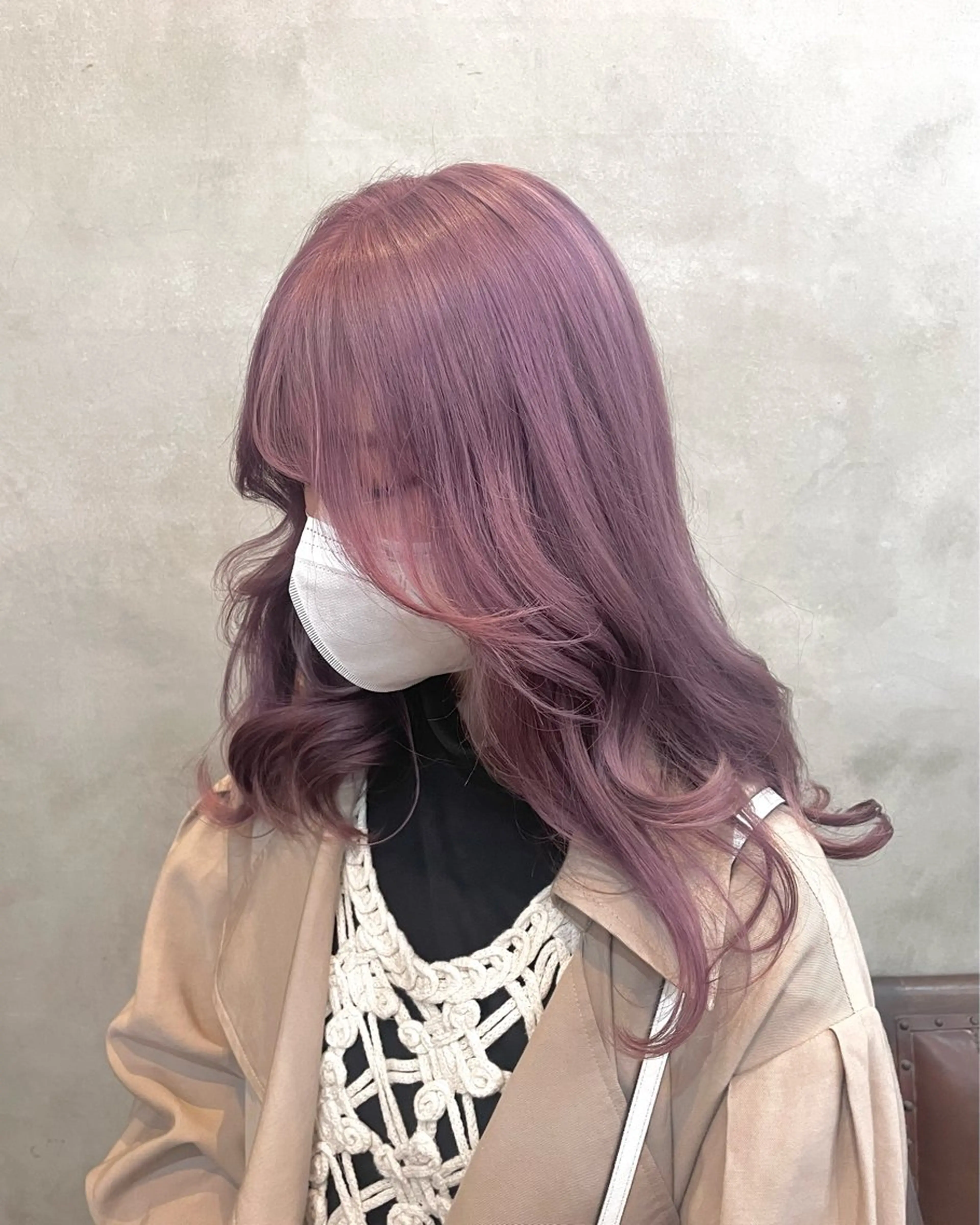 ロング カラー ヘアアレンジ ヘアカラー 【ピンク/韓国ヘア/ ヘアセット】亜海のヘアスタイル