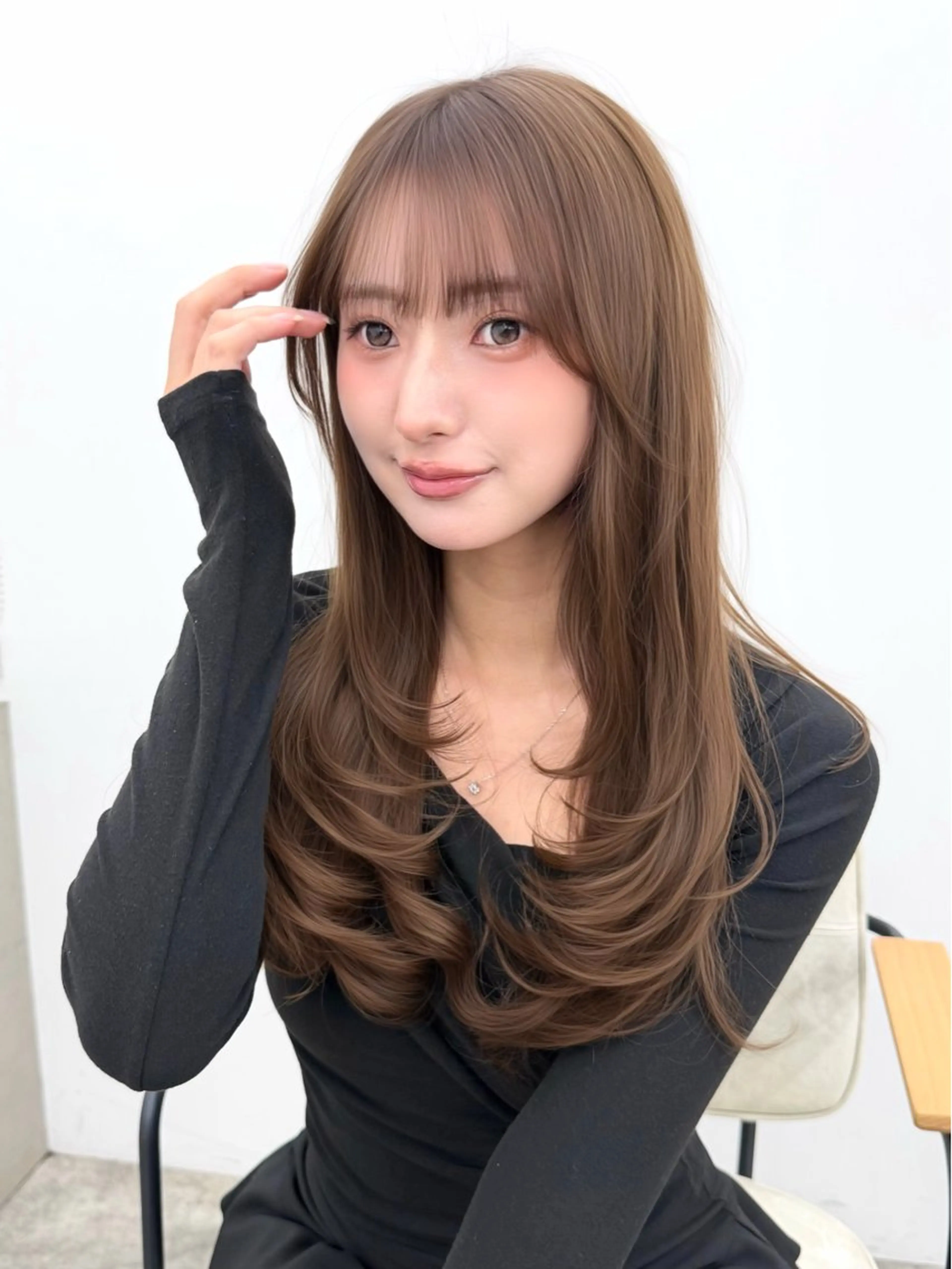 ロング カット トリートメント 韓国風レイヤーカット 根来悠斗のヘアスタイル