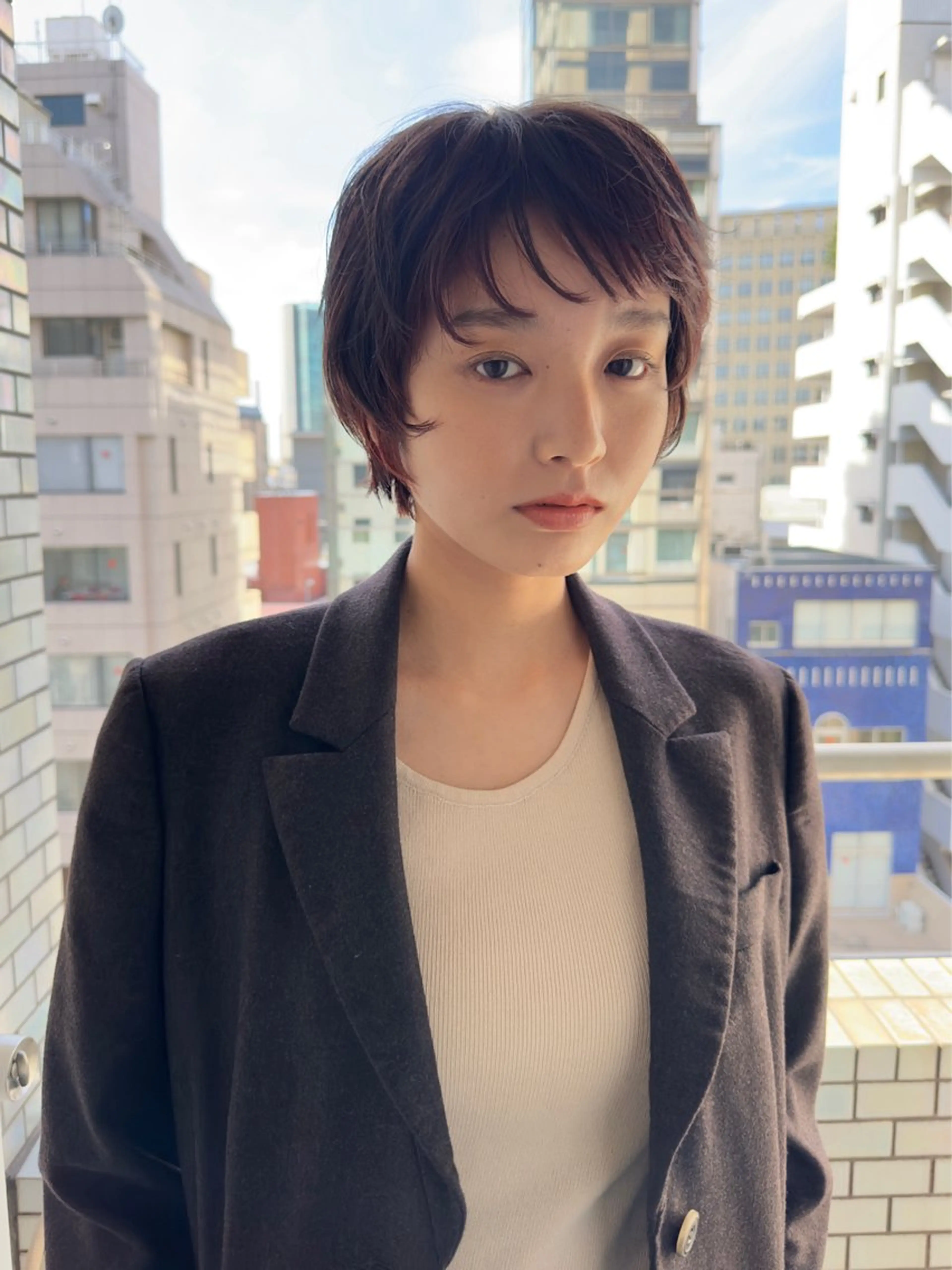 ショート カラー ブラウンカラー ピンクカラー ピンクブラウン ショートヘア カット ヘアカラー トリートメント ボブ/レイヤー/ケア パーマ/リュウタのヘアスタイル